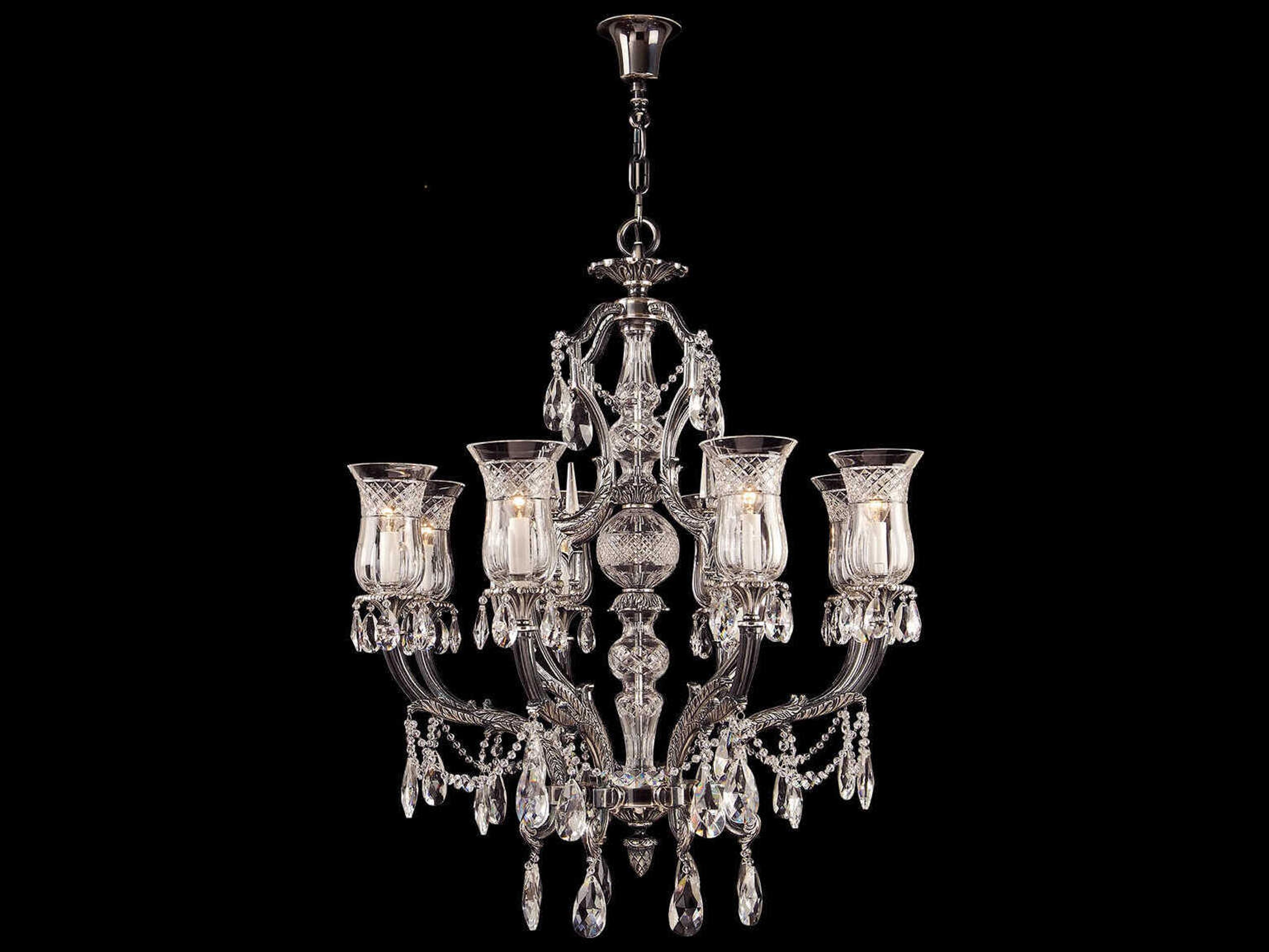 Fine Art Handcrafted Lighting Mariner Luxury 8-Light Old Silver Traditional Candelabra Chandelier