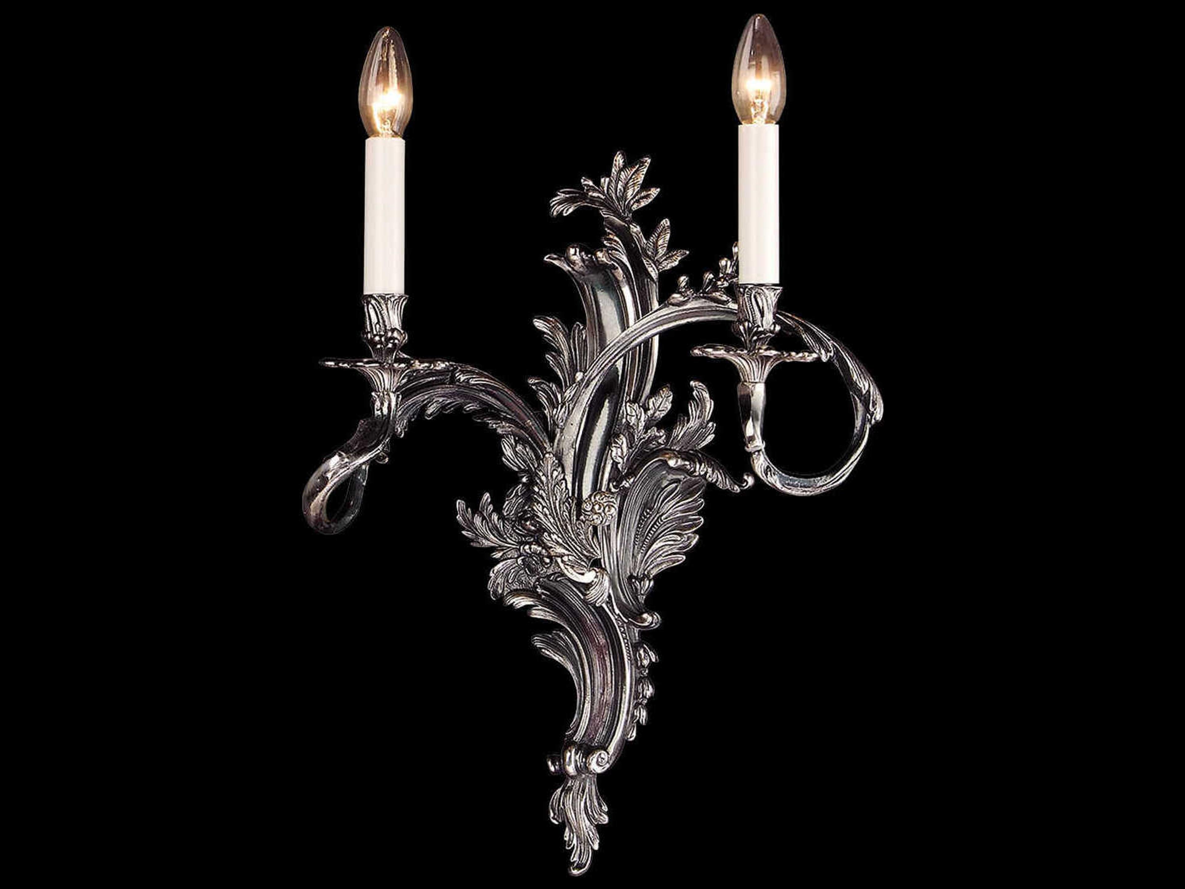 Fine Art Handcrafted Lighting Mariner Luxury 2-Light Old Silver Traditional Wall Sconce