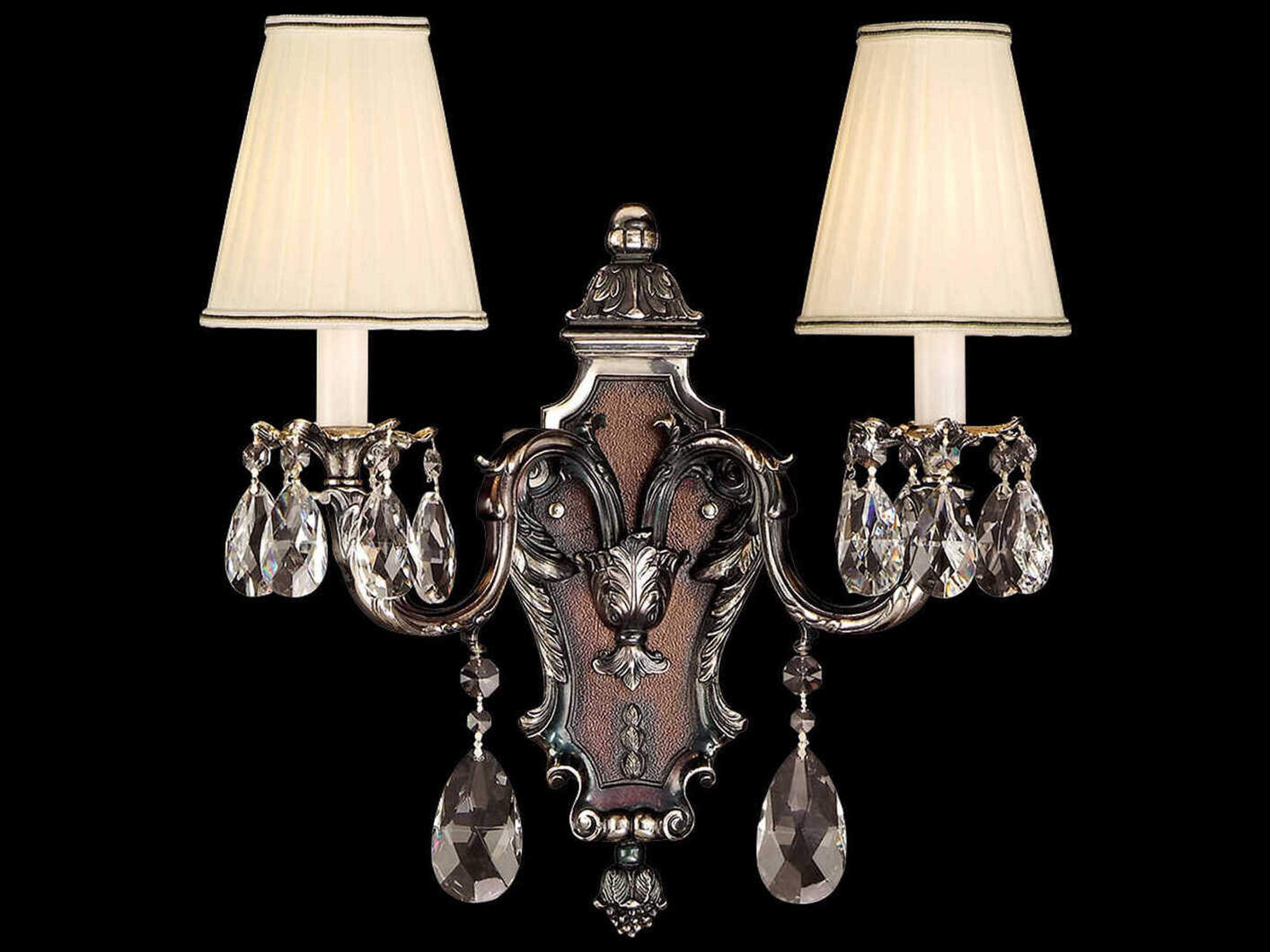 Fine Art Handcrafted Lighting Mariner Luxury 2-Light Old Silver Traditional Wall Sconce