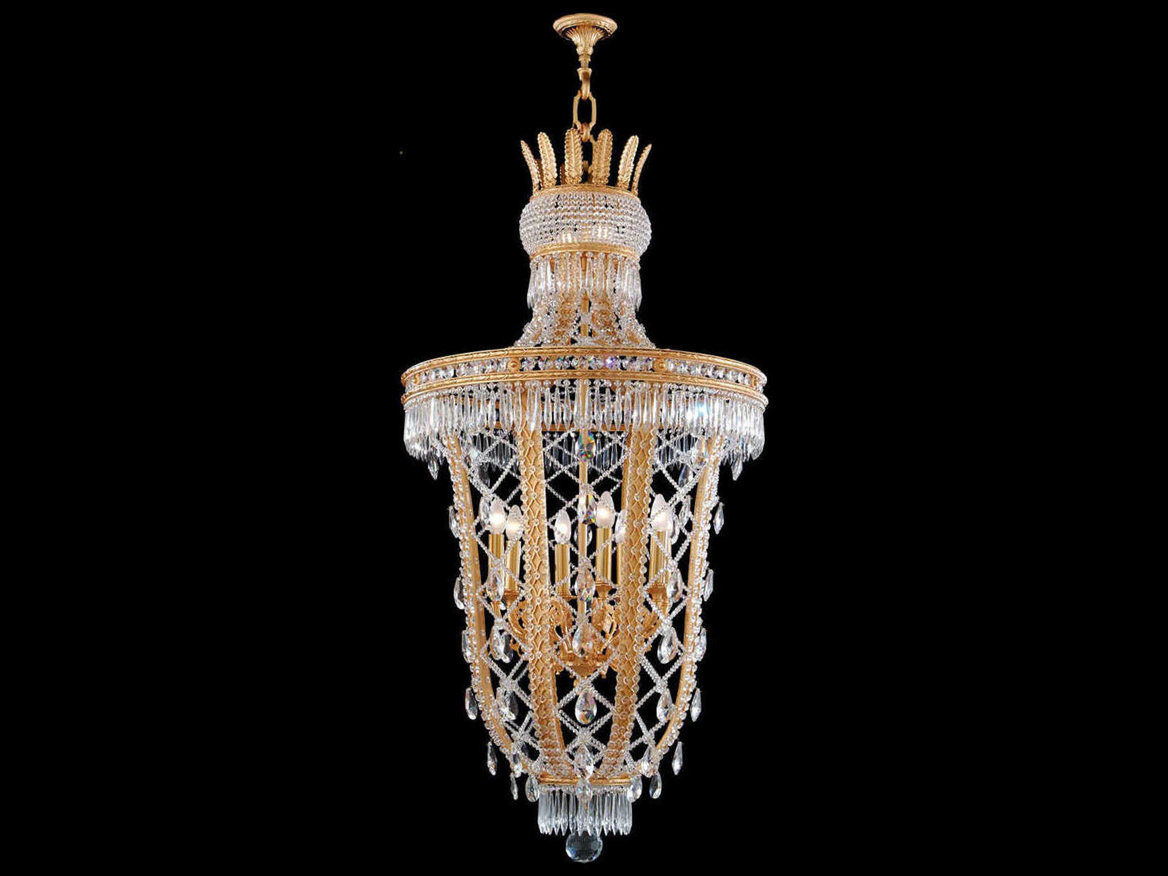 Fine Art Handcrafted Lighting Mariner Luxury 10-Light Antique Gold Plated Traditional Pendant