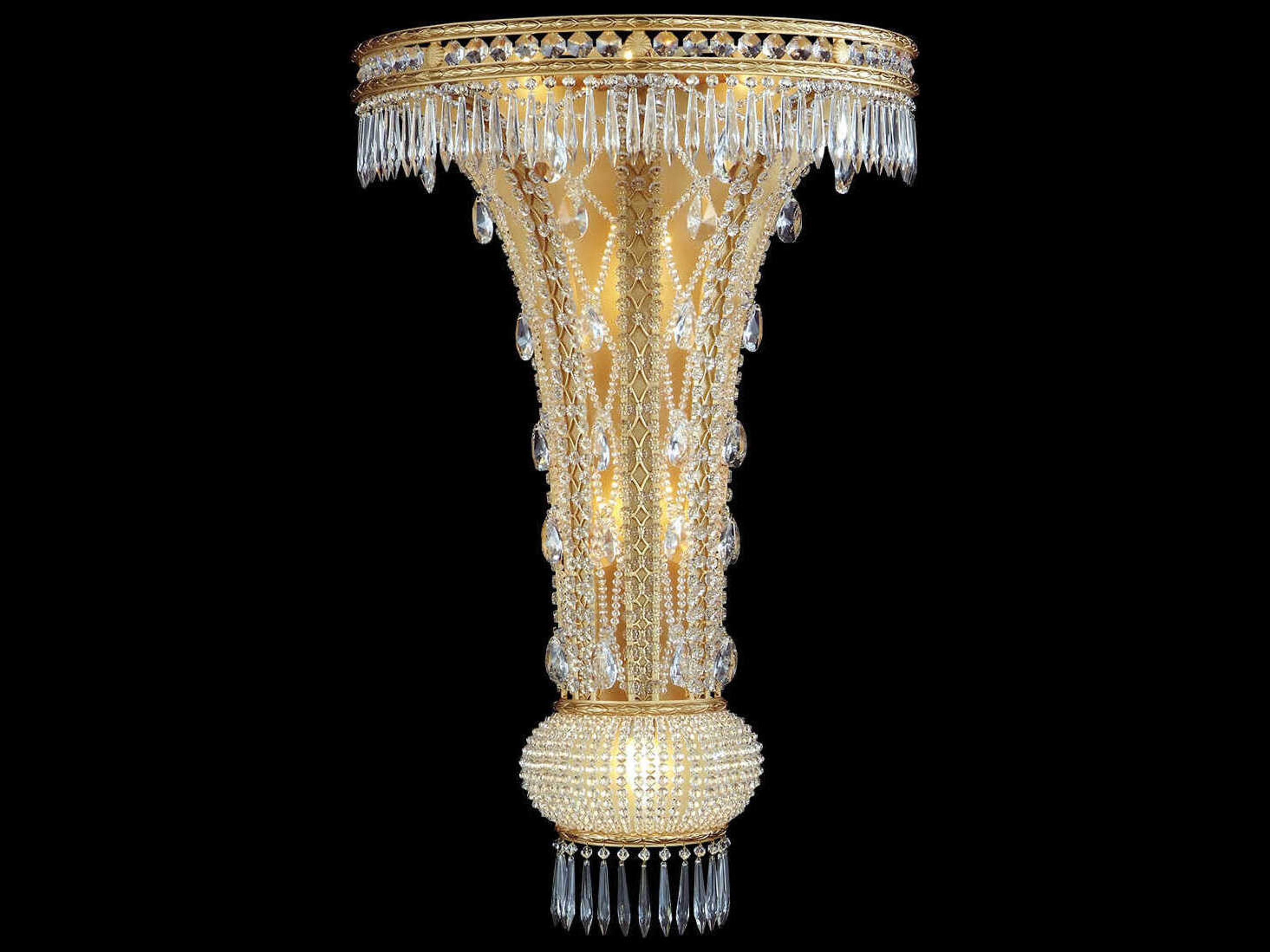 Fine Art Handcrafted Lighting Mariner Luxury 6-Light Antique Gold Plated Traditional Wall Sconce