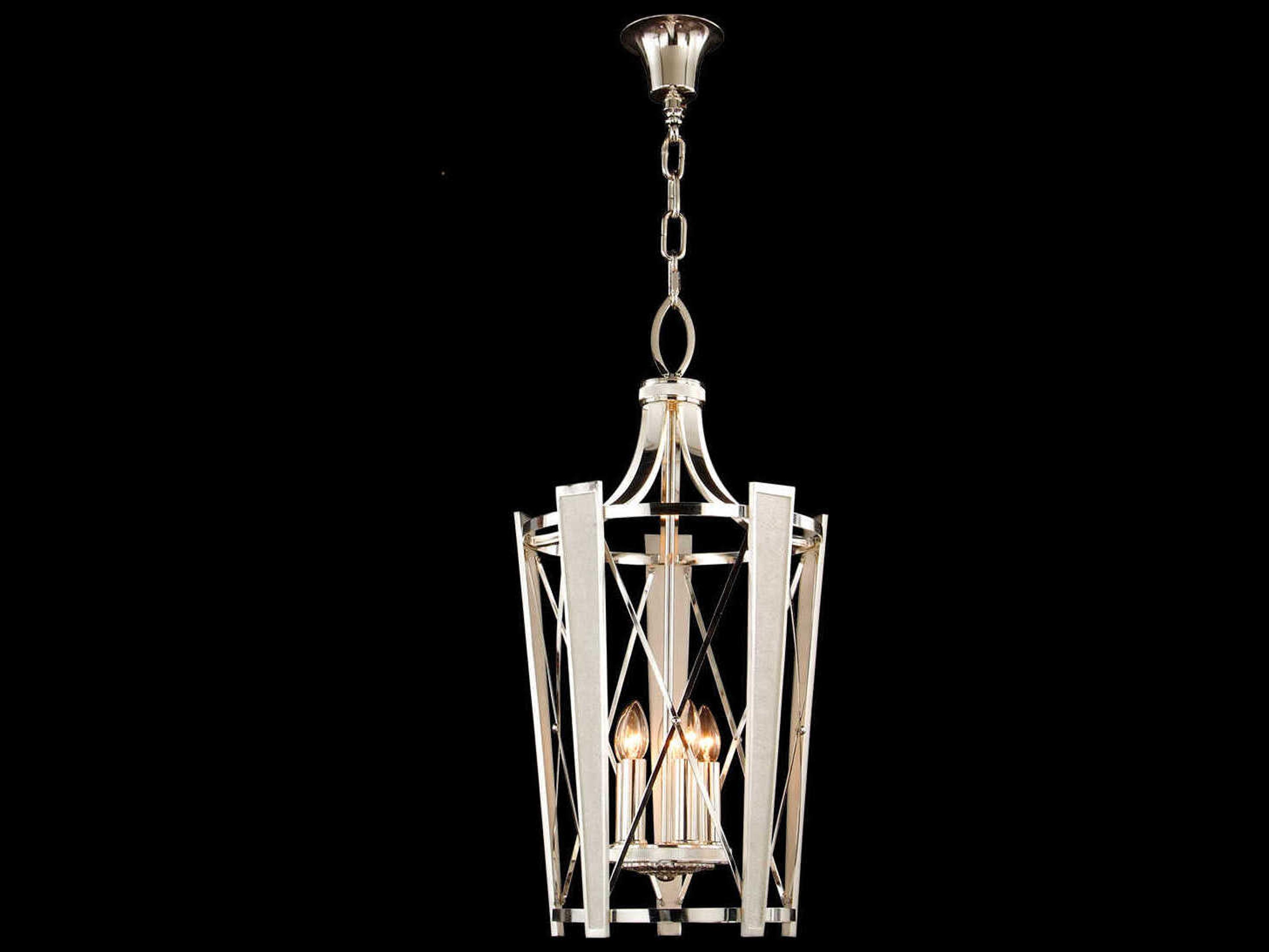 Fine Art Handcrafted Lighting Mariner Luxury 5-Light Antique Silver Plated Lantern Pendant