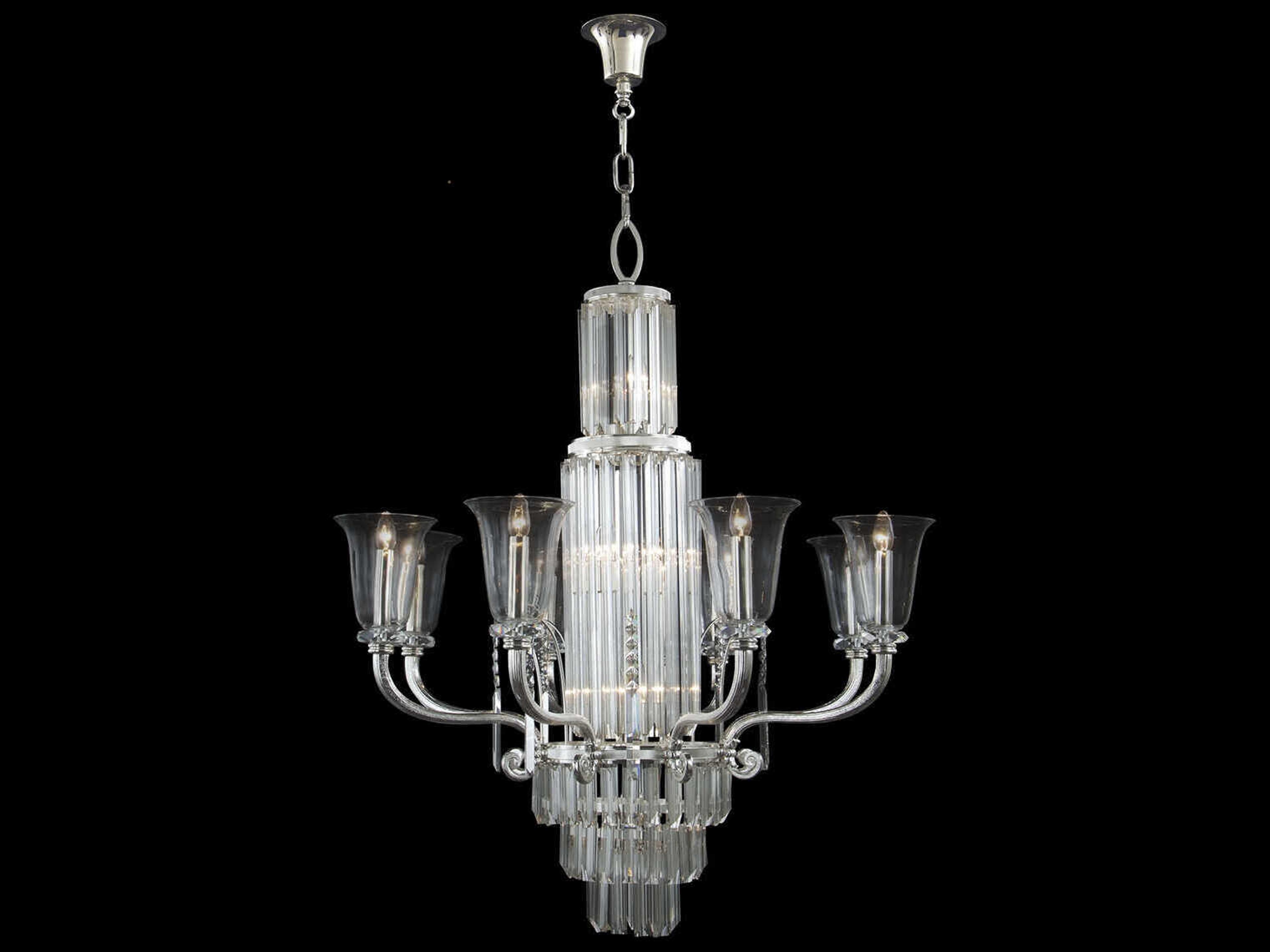 Fine Art Handcrafted Lighting Mariner Luxury 15-Light Polished Silver Traditional Candelabra Chandelier