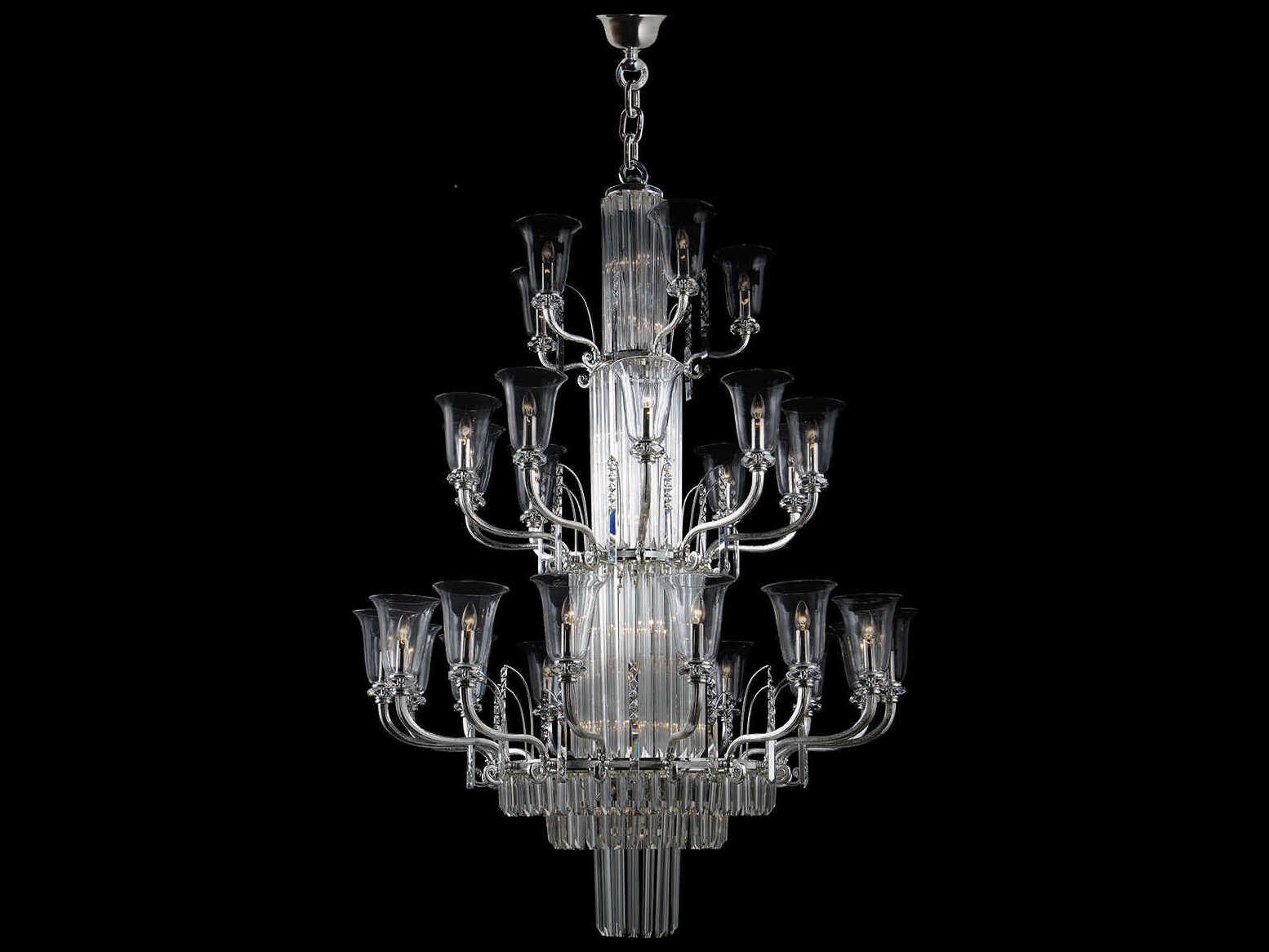Fine Art Handcrafted Lighting Mariner Luxury 47-Light Polished Silver Traditional Candelabra Chandelier