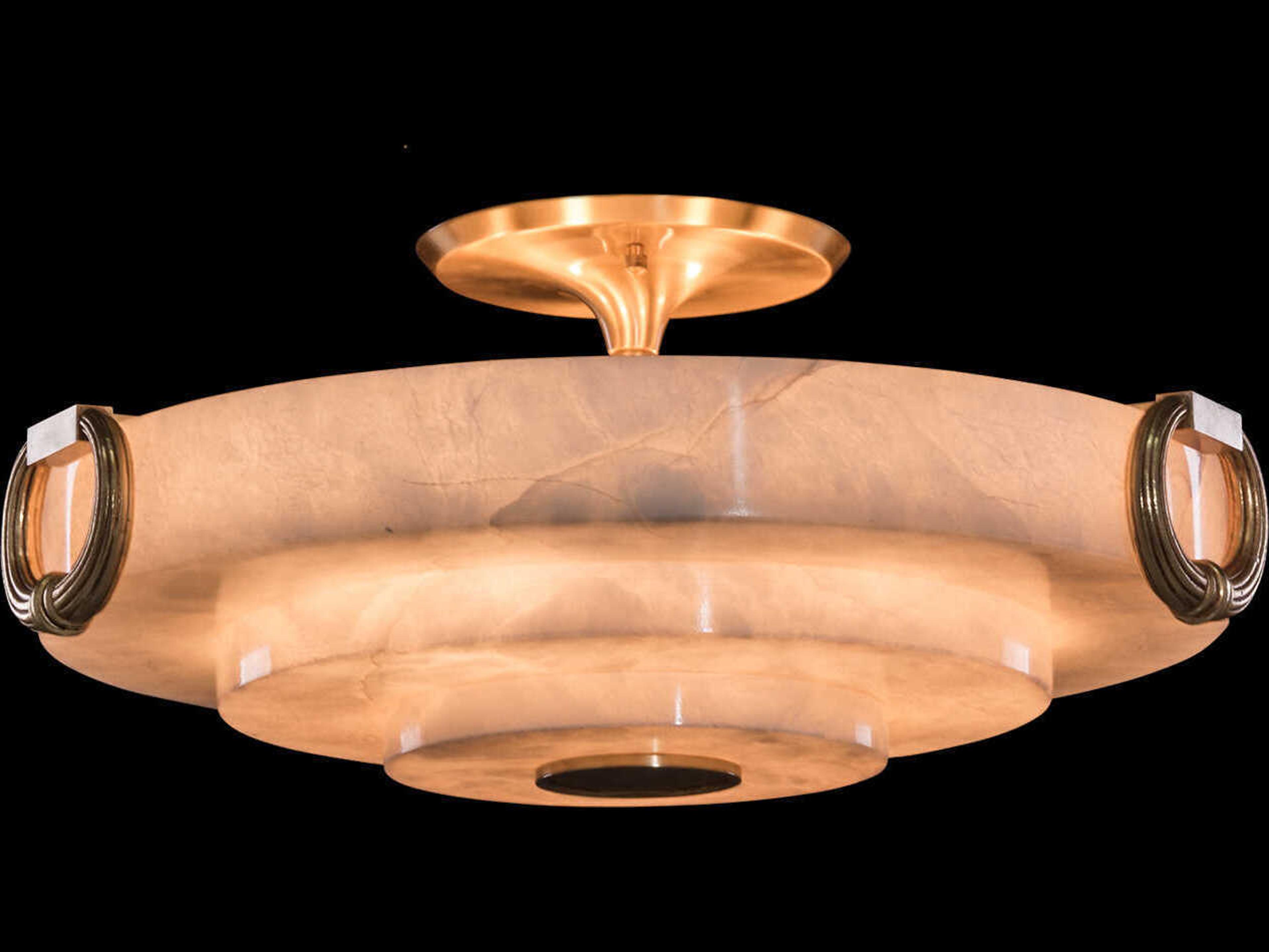 Fine Art Handcrafted Lighting Mariner Luxury 6-Light French Gold Tiered Semi Flush Mount