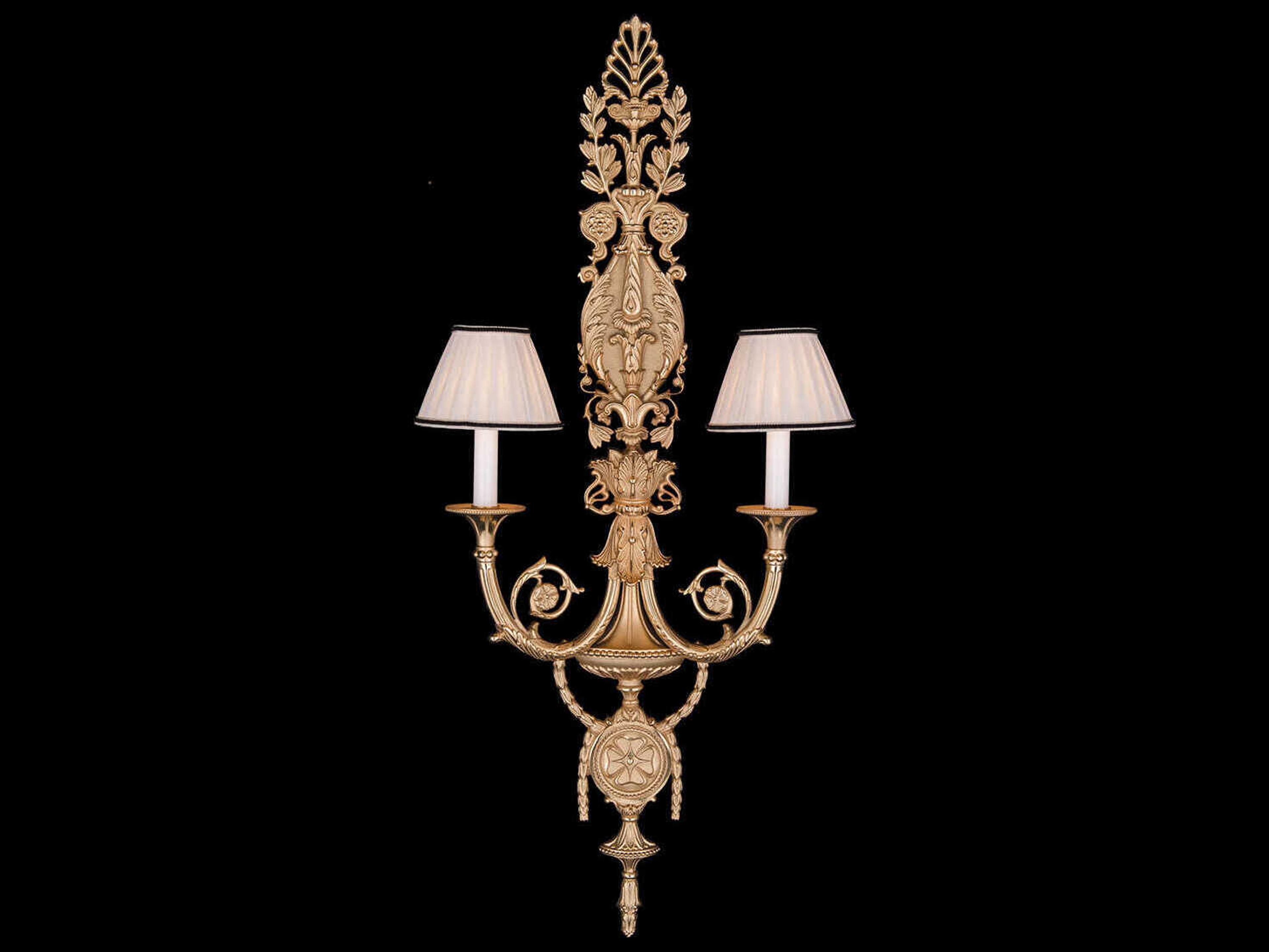 Fine Art Handcrafted Lighting Mariner Luxury 2-Light Antique Gold Plated Traditional Wall Sconce