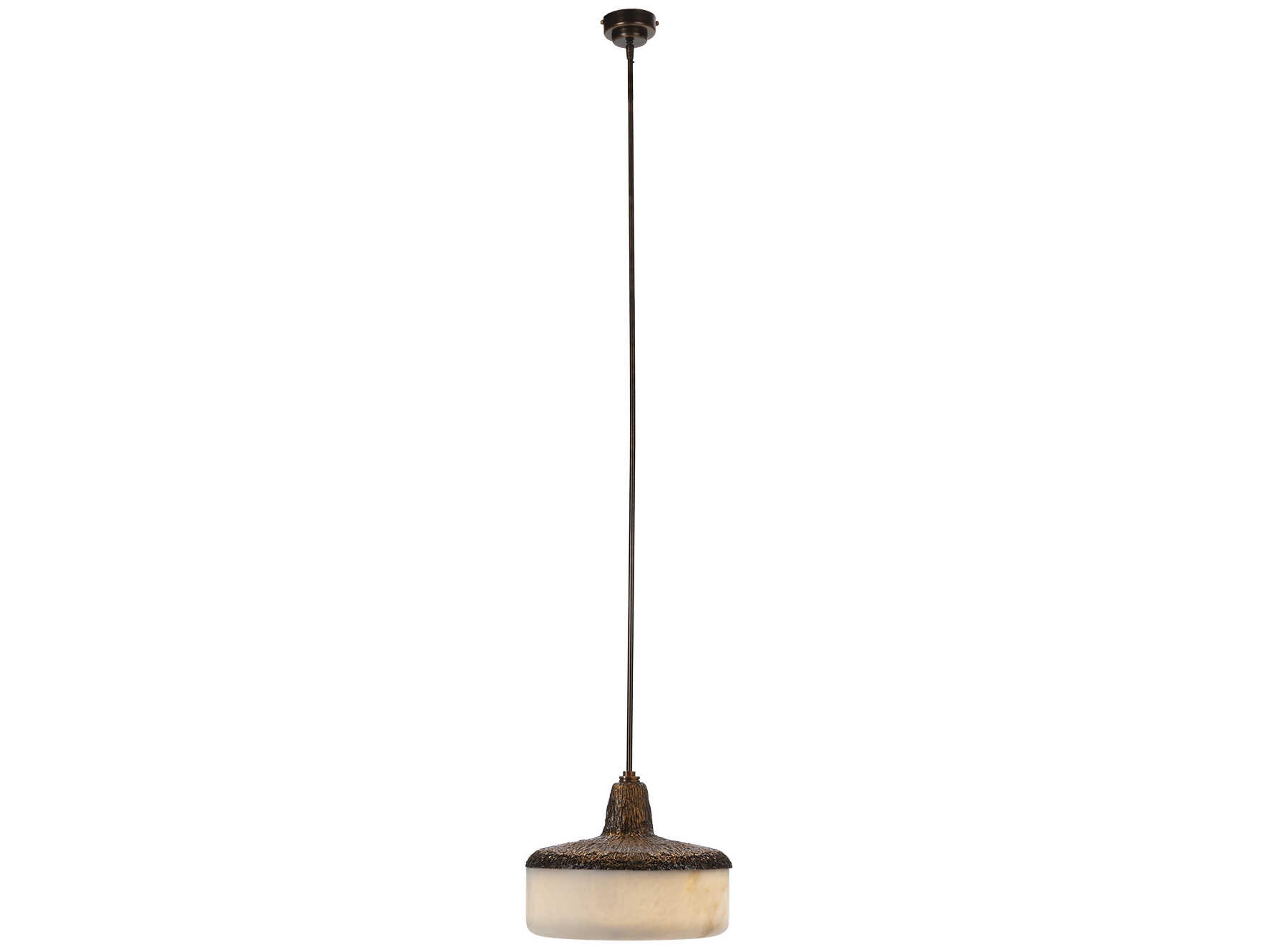 Fine Art Handcrafted Lighting Mariner Luxury 1-Light Brushed Bronze Brass Drum Pendant