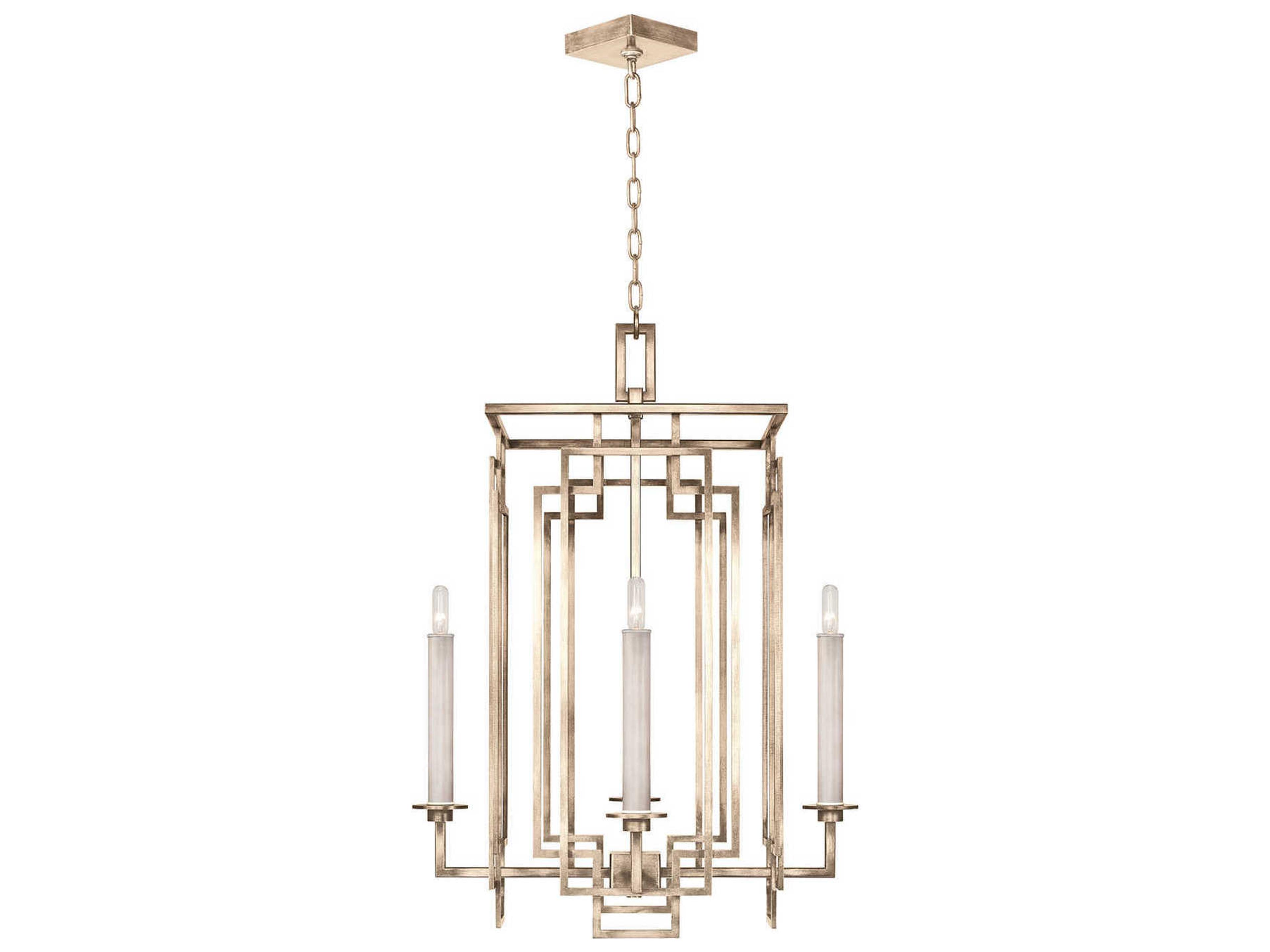 Fine Art Handcrafted Lighting Cienfuegos 4-Light Gold Leaf Candelabra Chandelier