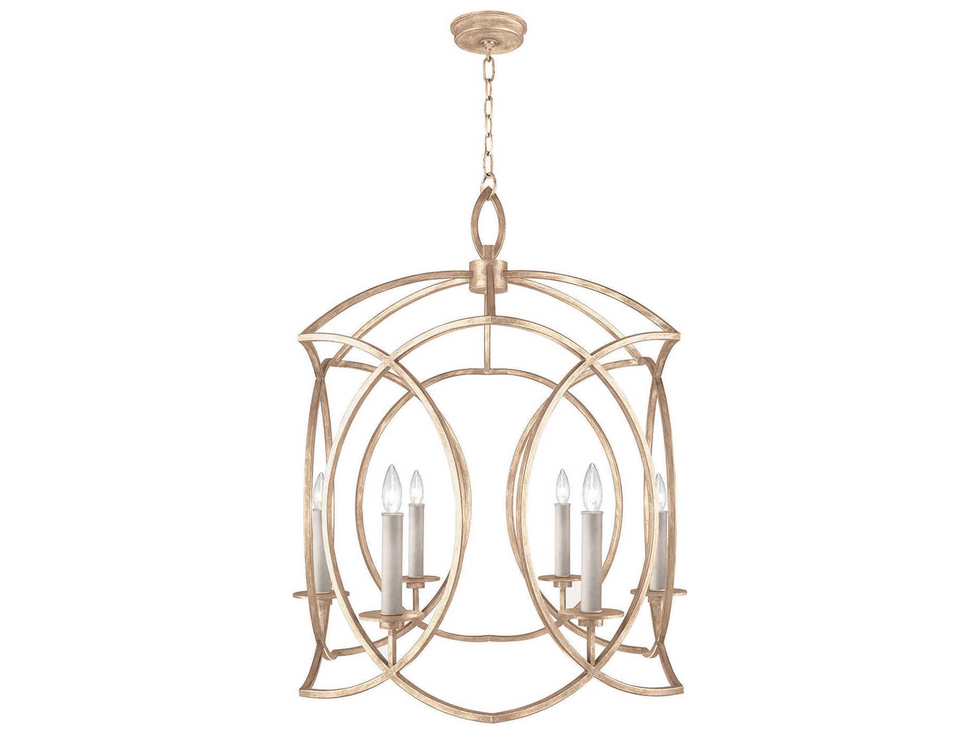 Fine Art Handcrafted Lighting Cienfuegos 6-Light Gold Leaf Candelabra Chandelier