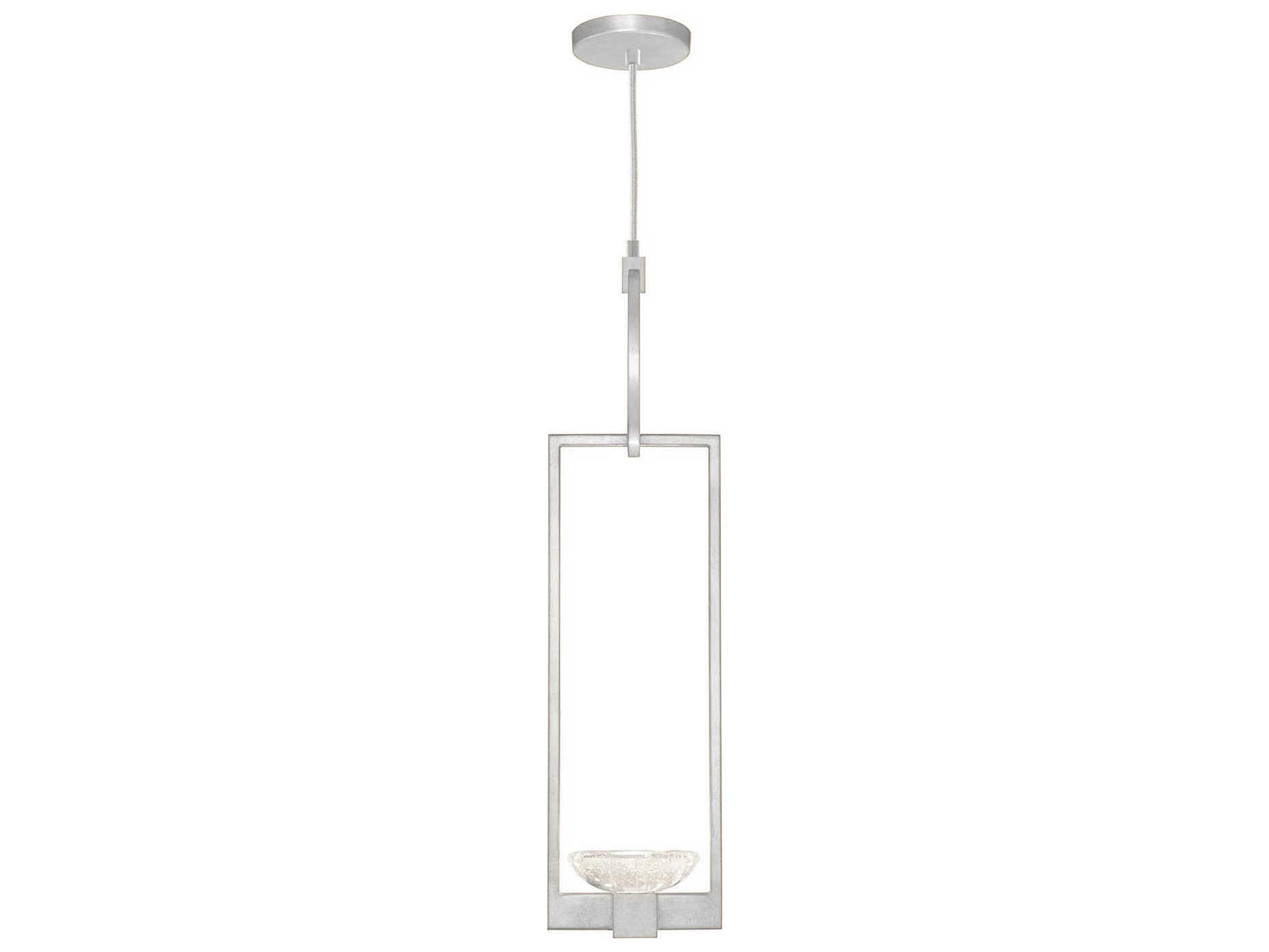 Fine Art Handcrafted Lighting Delphi 2-Light Silver Glass LED Geometric Mini Pendant