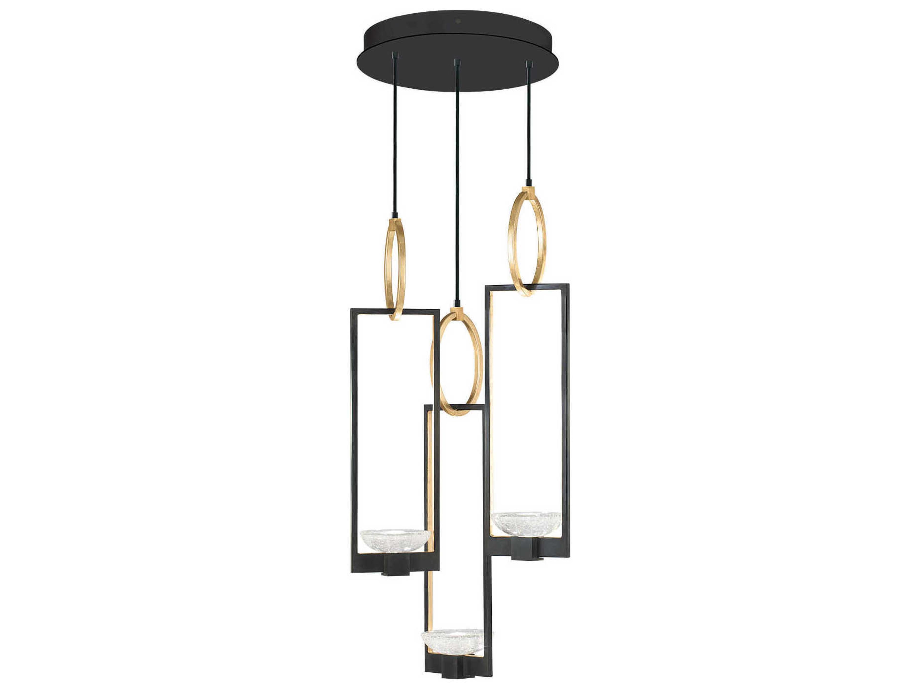 Fine Art Handcrafted Lighting Delphi 6-Light Black Glass LED Geometric Pendant