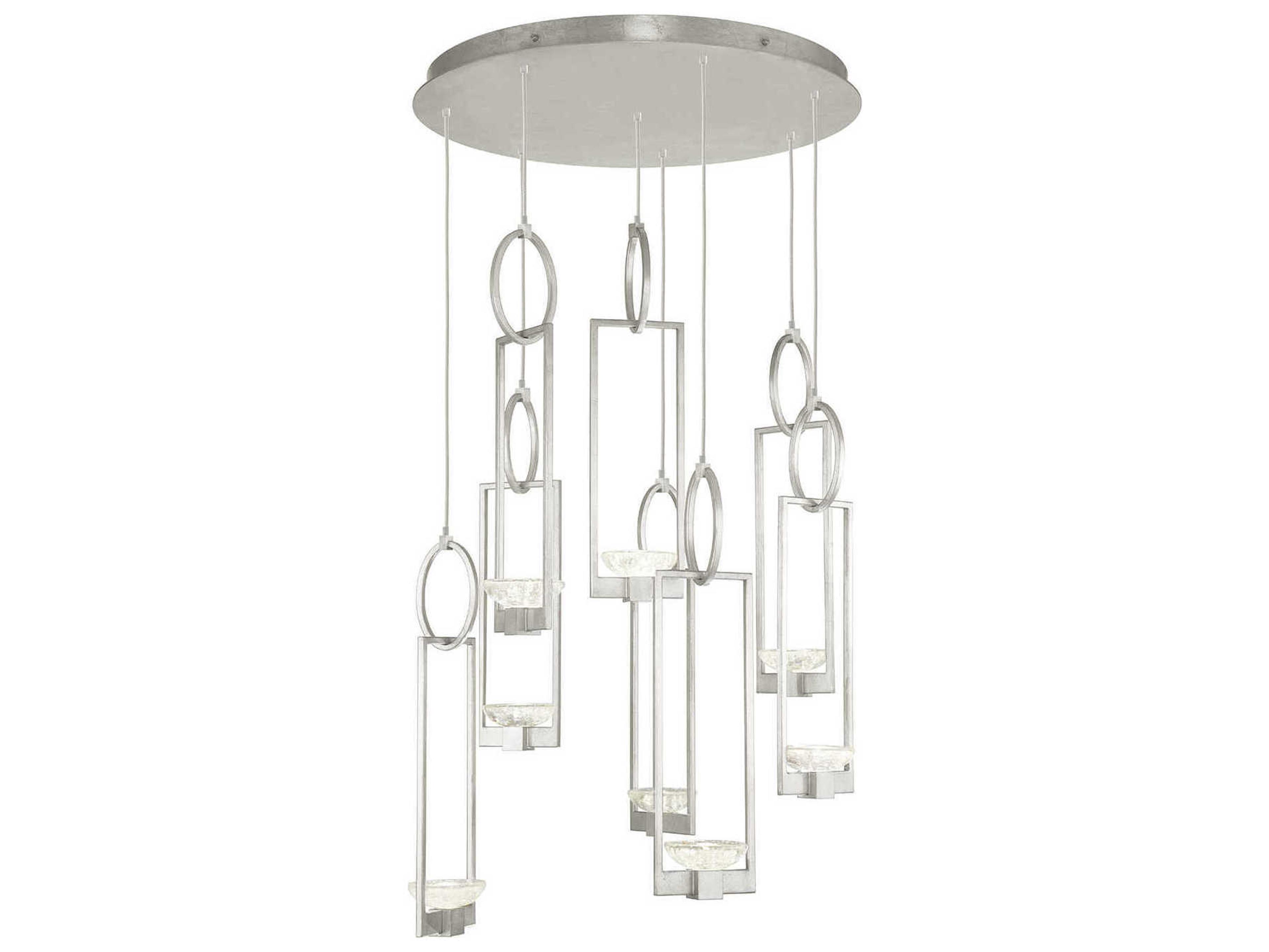 Fine Art Handcrafted Lighting Delphi 16-Light6-Light Silver Glass LED Geometric Pendant