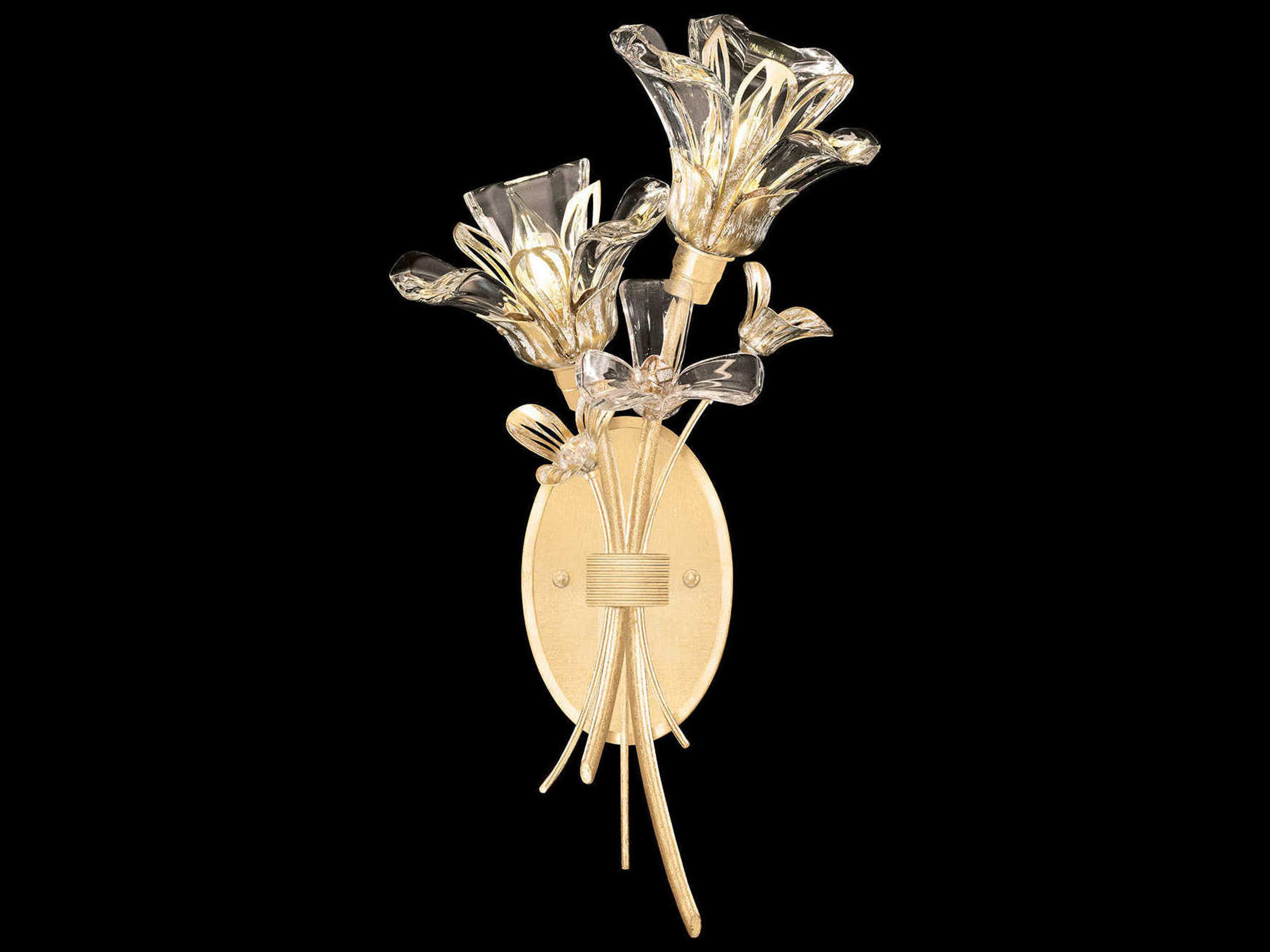 Fine Art Handcrafted Lighting Azu 2-Light Gold Crystal Wall Sconce