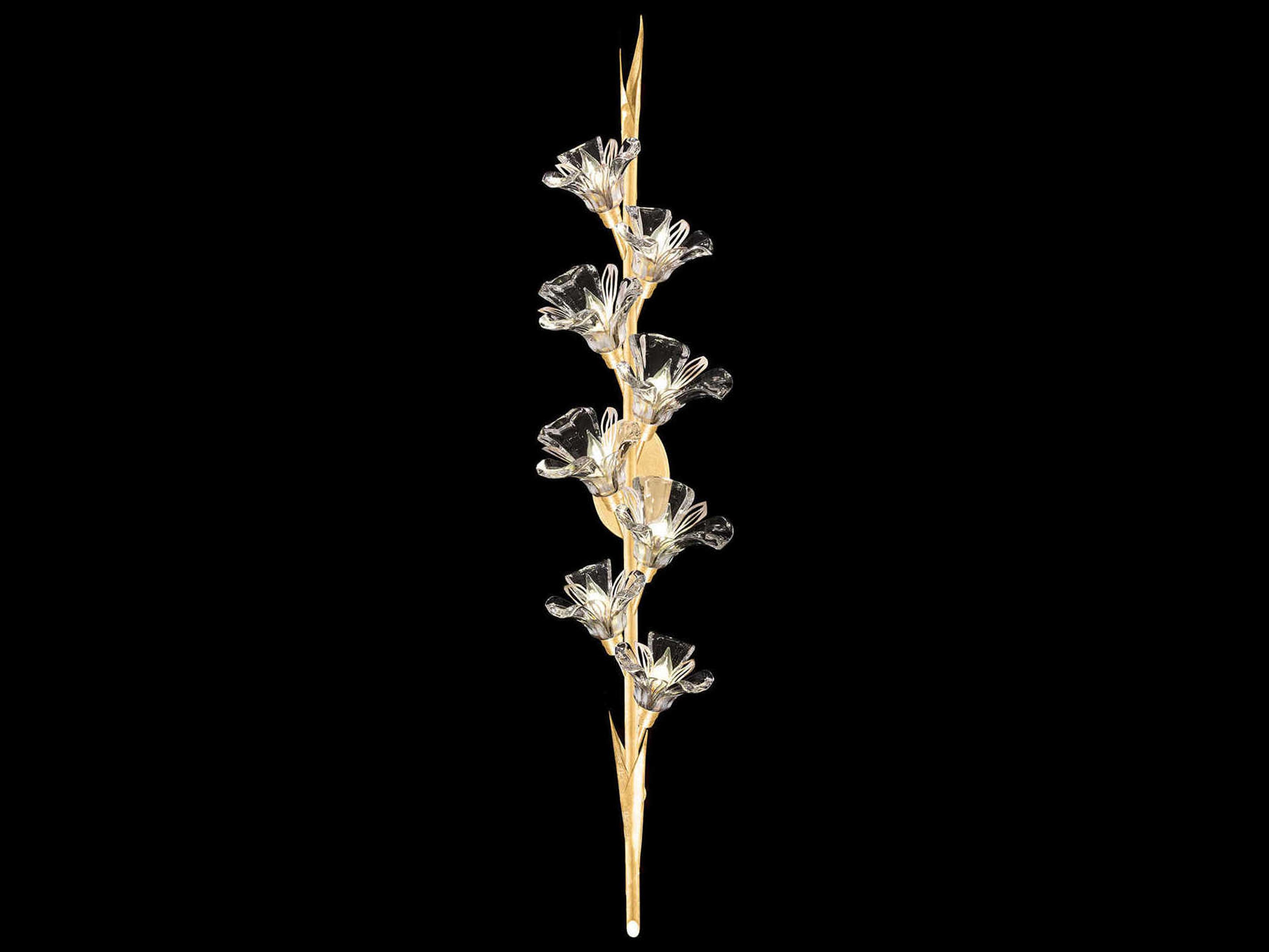 Fine Art Handcrafted Lighting Azu 8-Light Gold Crystal Wall Sconce
