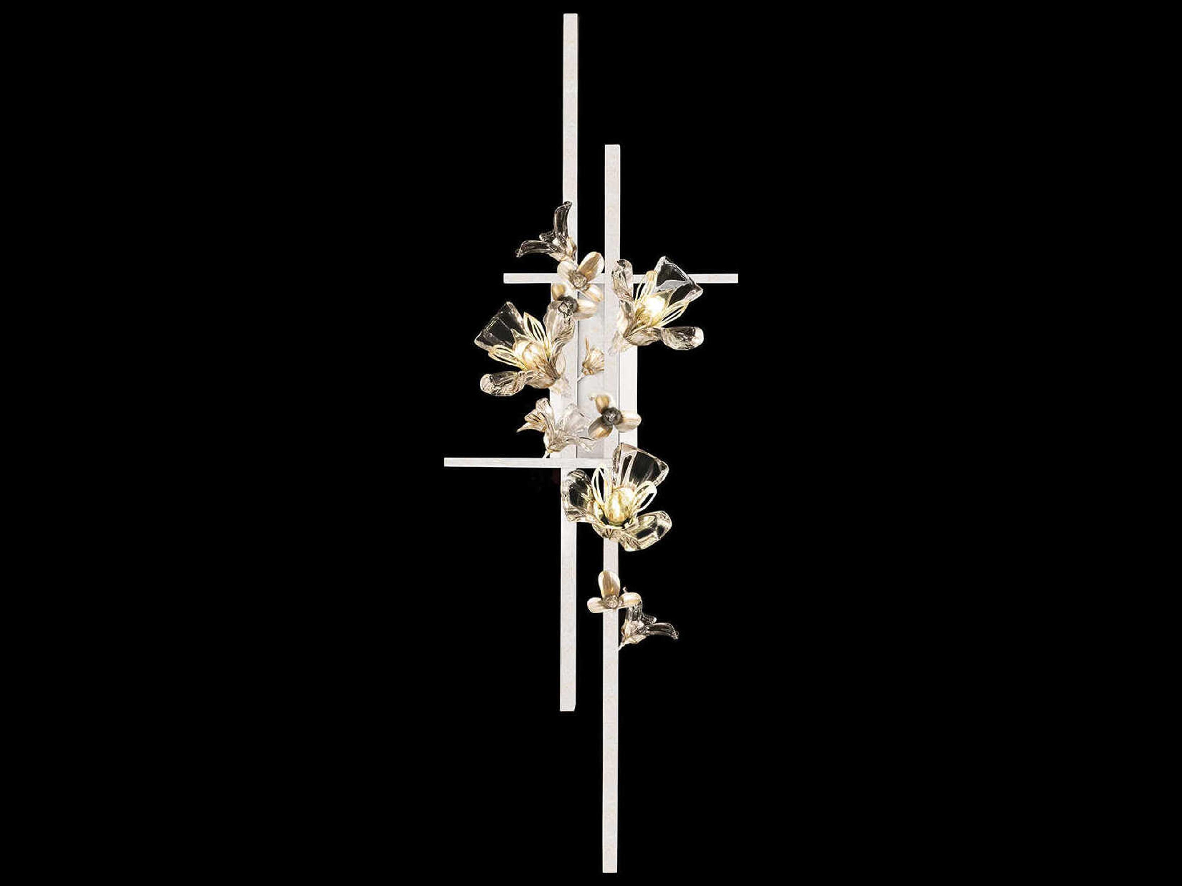 Fine Art Handcrafted Lighting Azu 3-Light White Crystal Wall Sconce