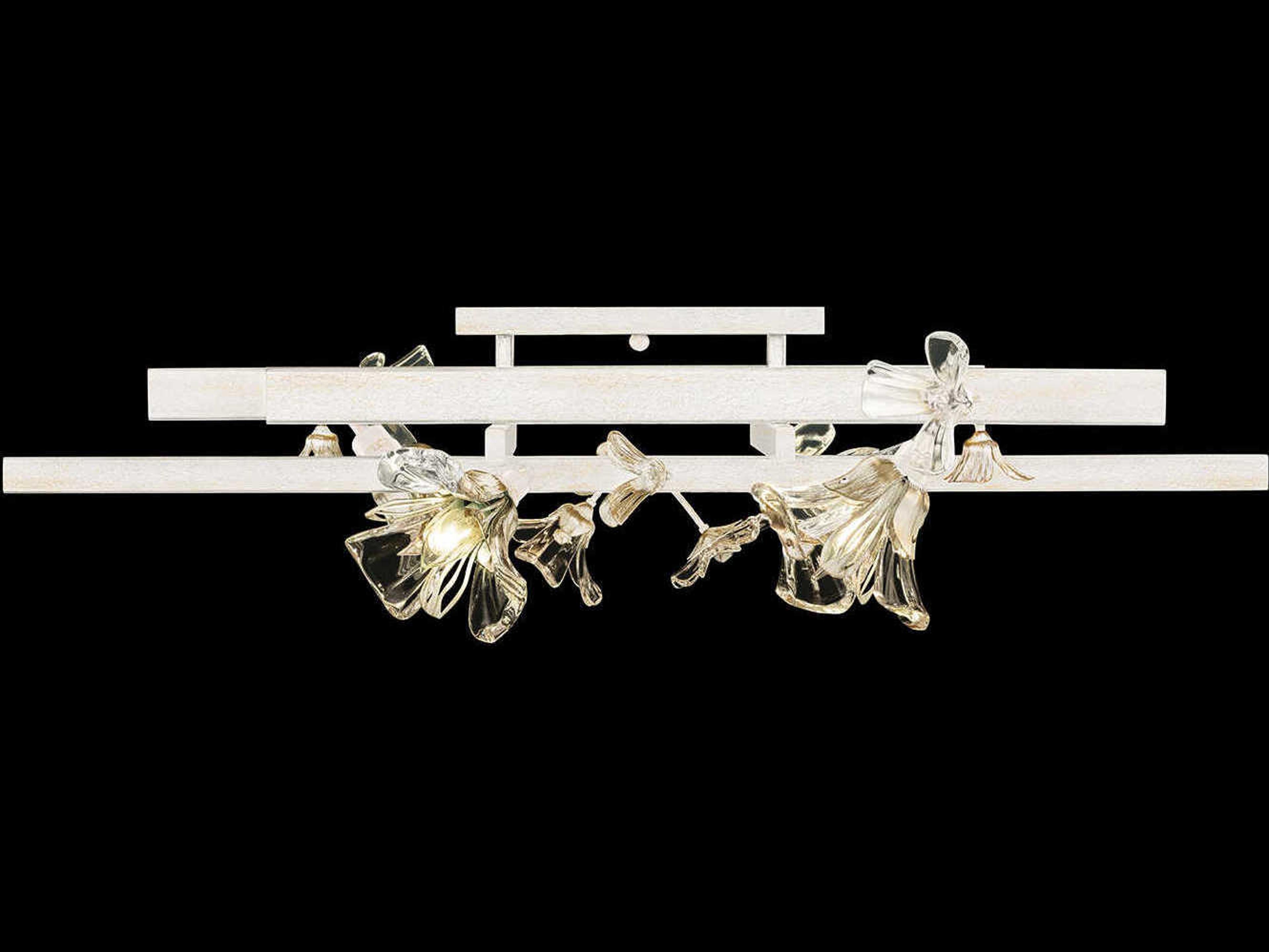 Fine Art Handcrafted Lighting Azu 4-Light White Crystal Flush Mount