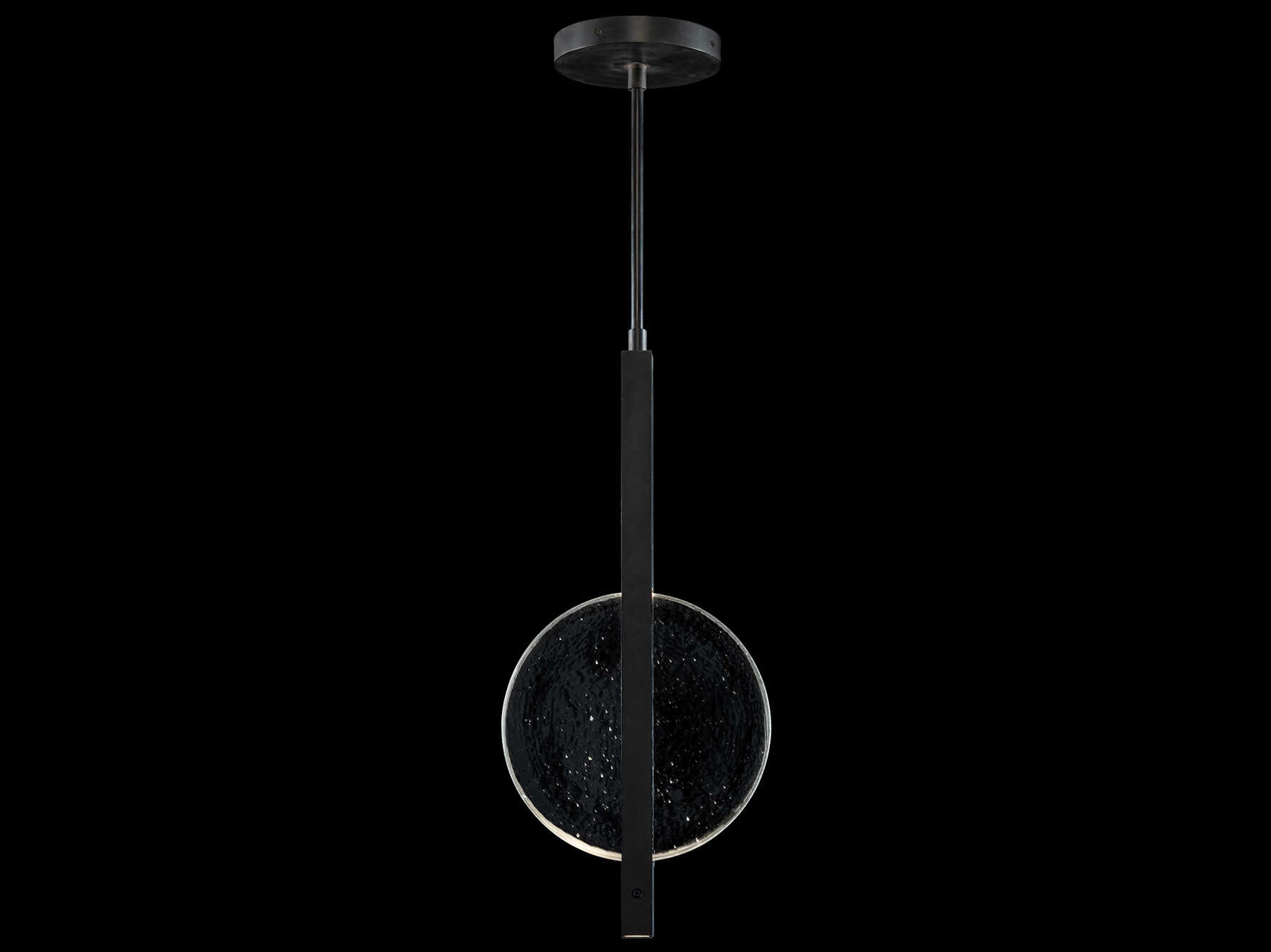 Selene 2-Light Black Iron Glass LED Round Mini Pendant