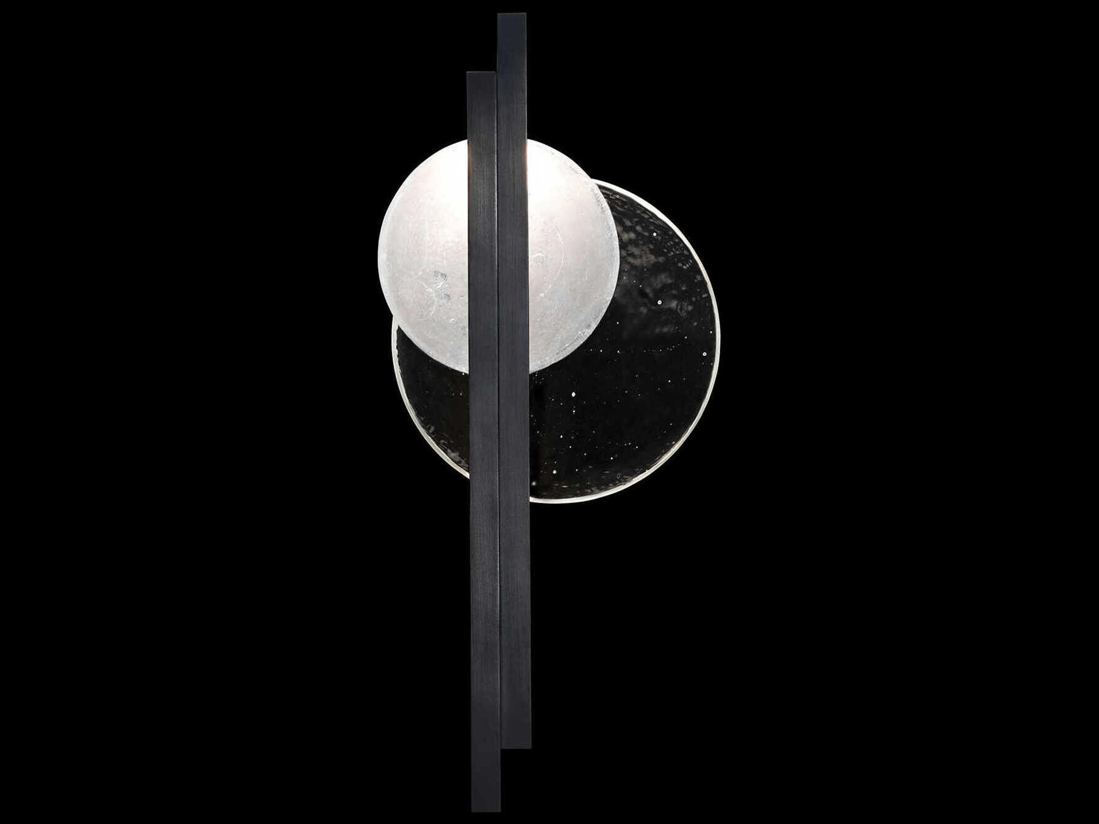 Selene 2-Light Black Iron Glass LED Wall Sconce