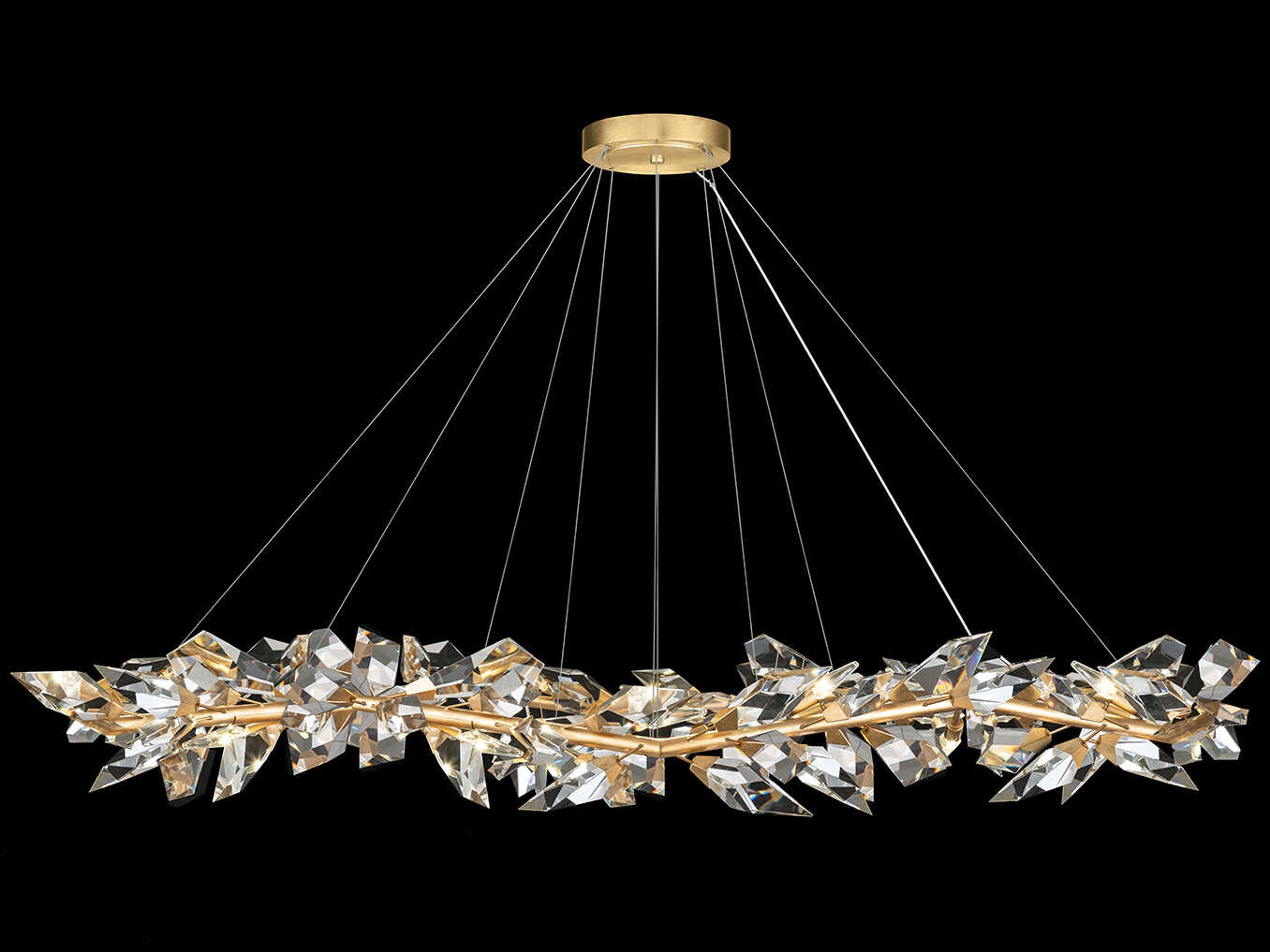 Fine Art Handcrafted Lighting Foret 15-Light Gold Crystal Pendant