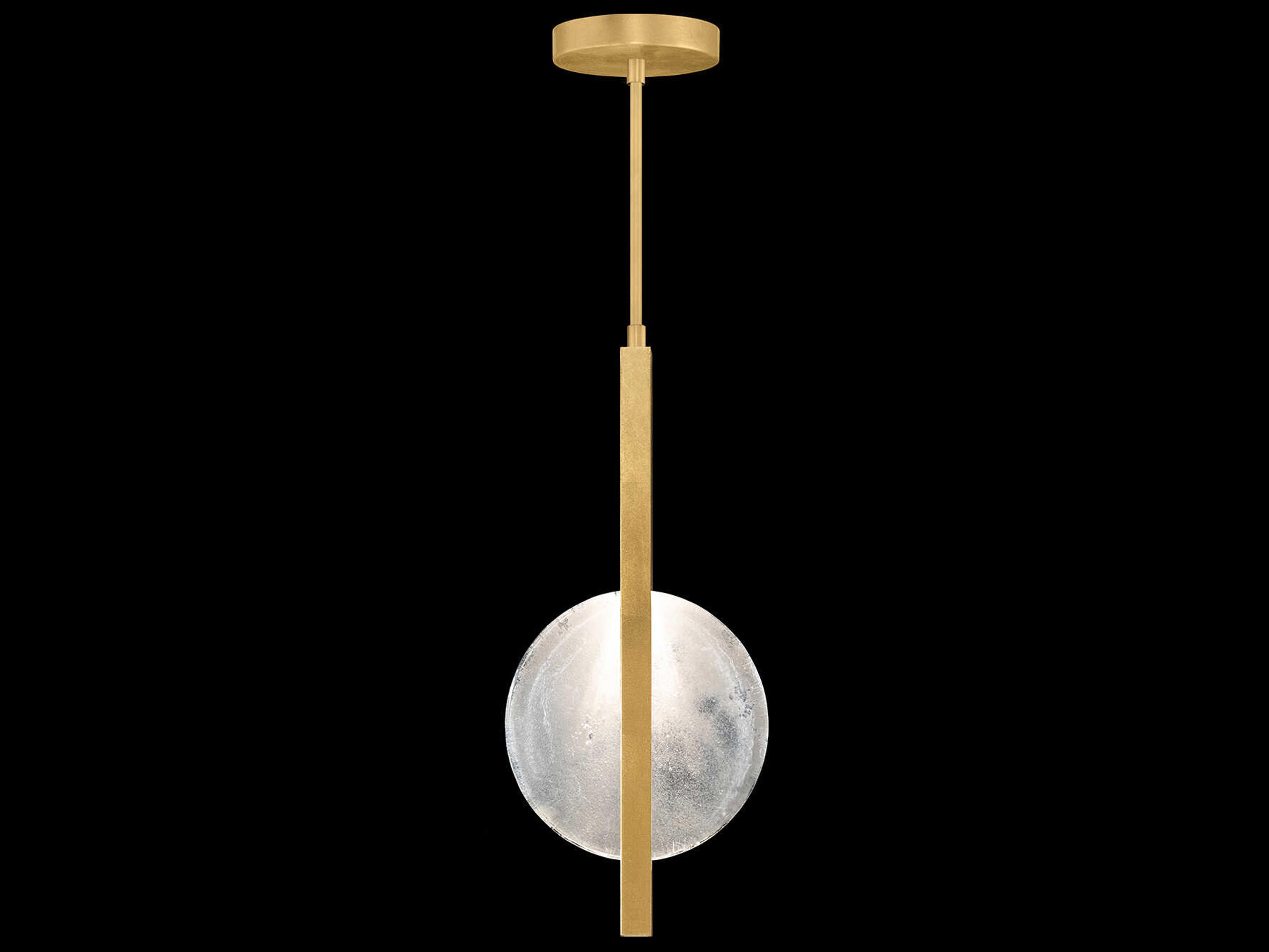 Selene 2-Light Gold Leaf Glass LED Round Mini Pendant