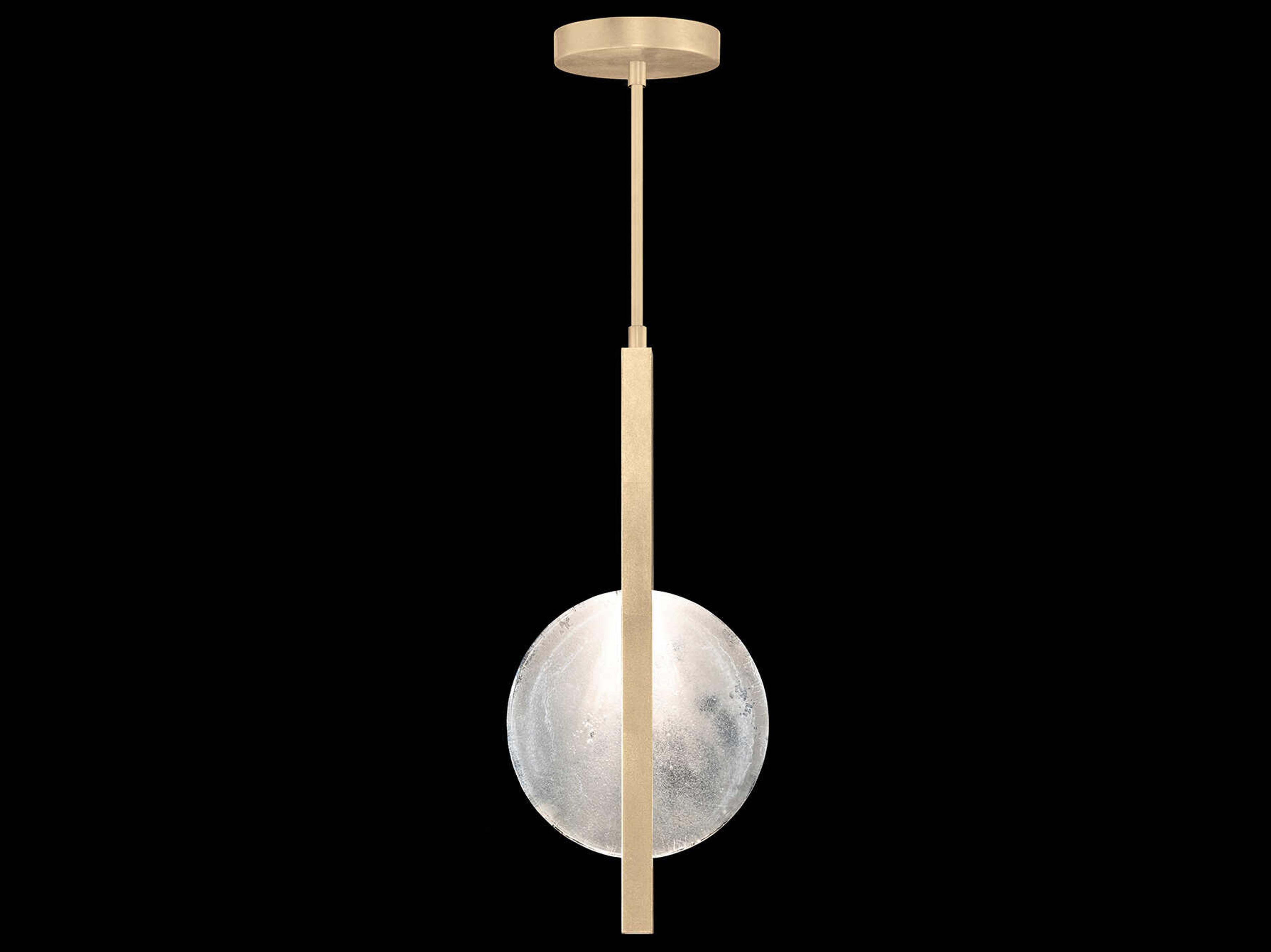 Fine Art Handcrafted Lighting Selene 2-Light Soft Gold Glass LED Round Mini Pendant