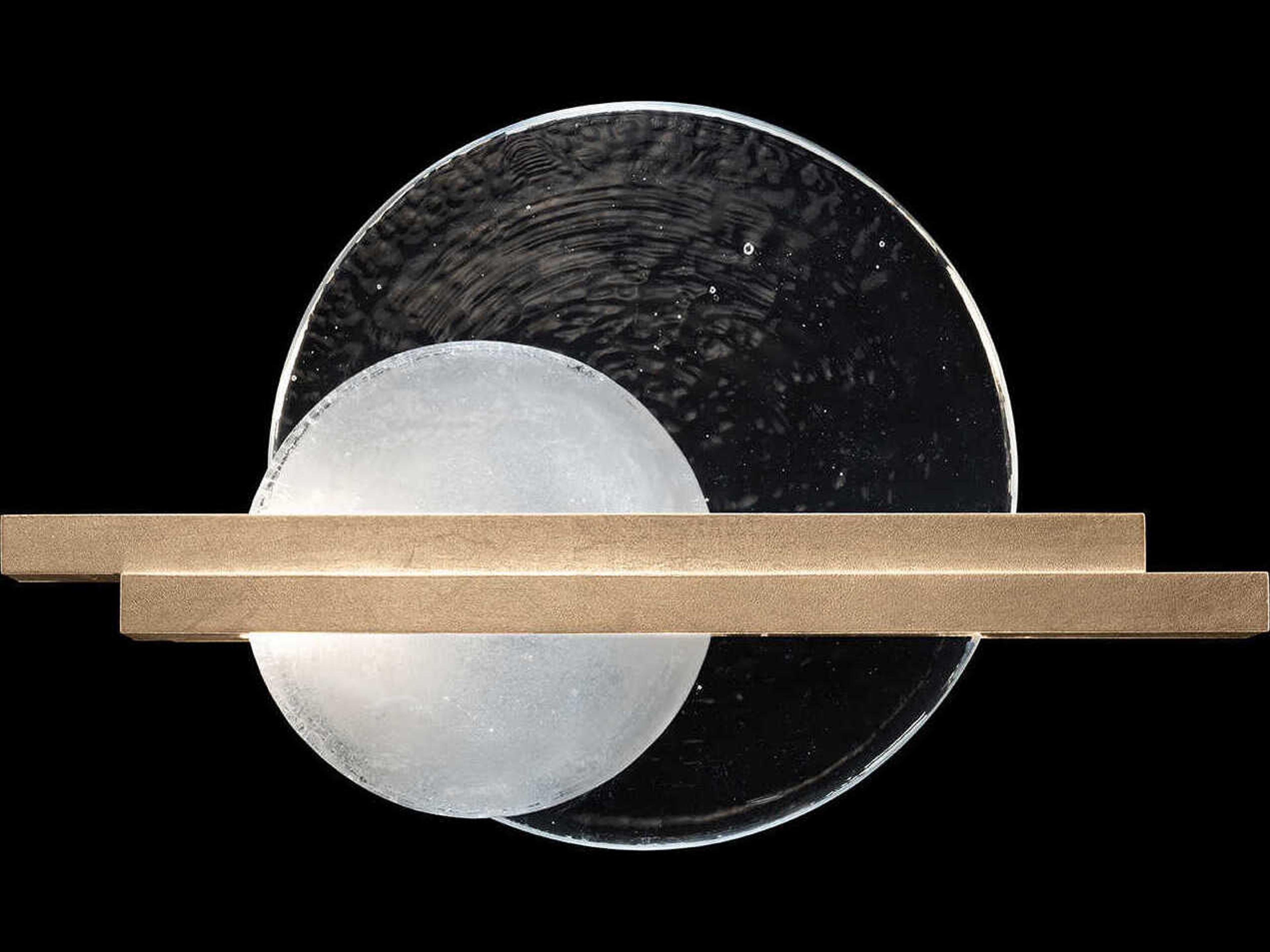 Fine Art Handcrafted Lighting Selene 2-Light Soft Gold Glass LED Wall Sconce