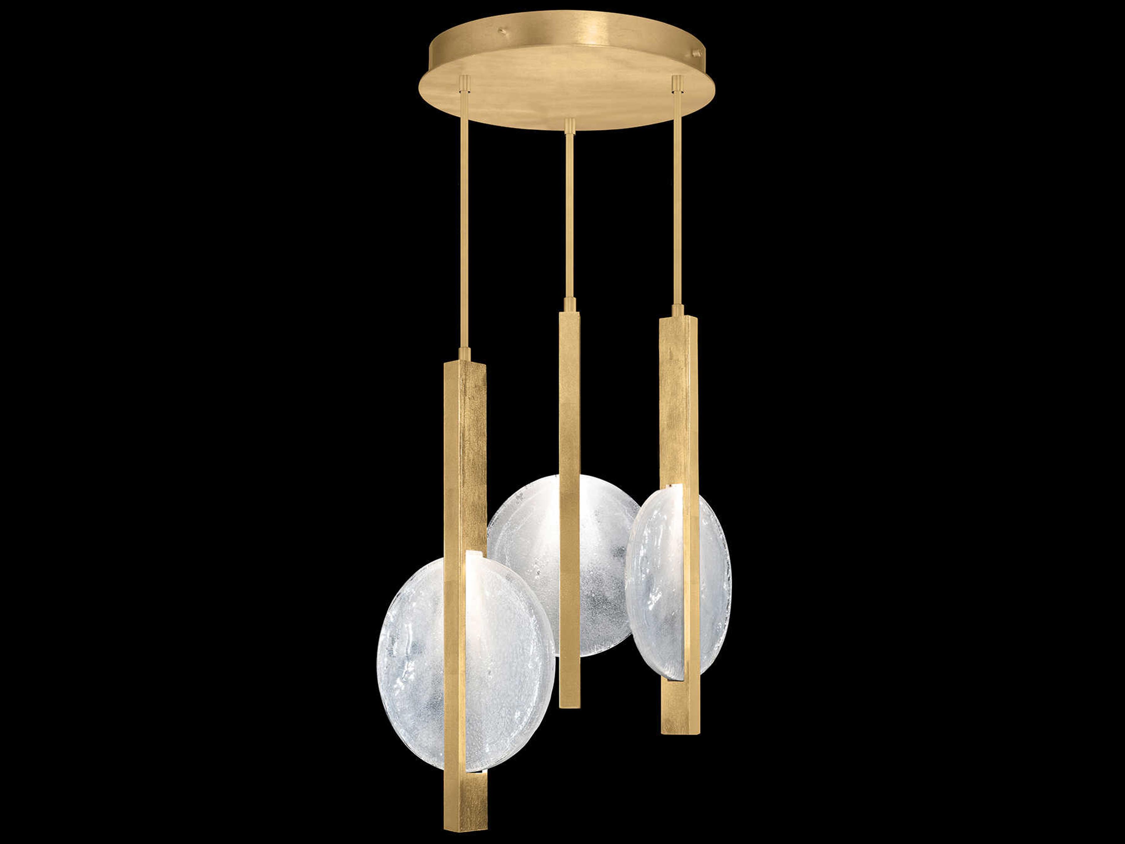 Selene 6-Light Gold Leaf Glass LED Round Pendant