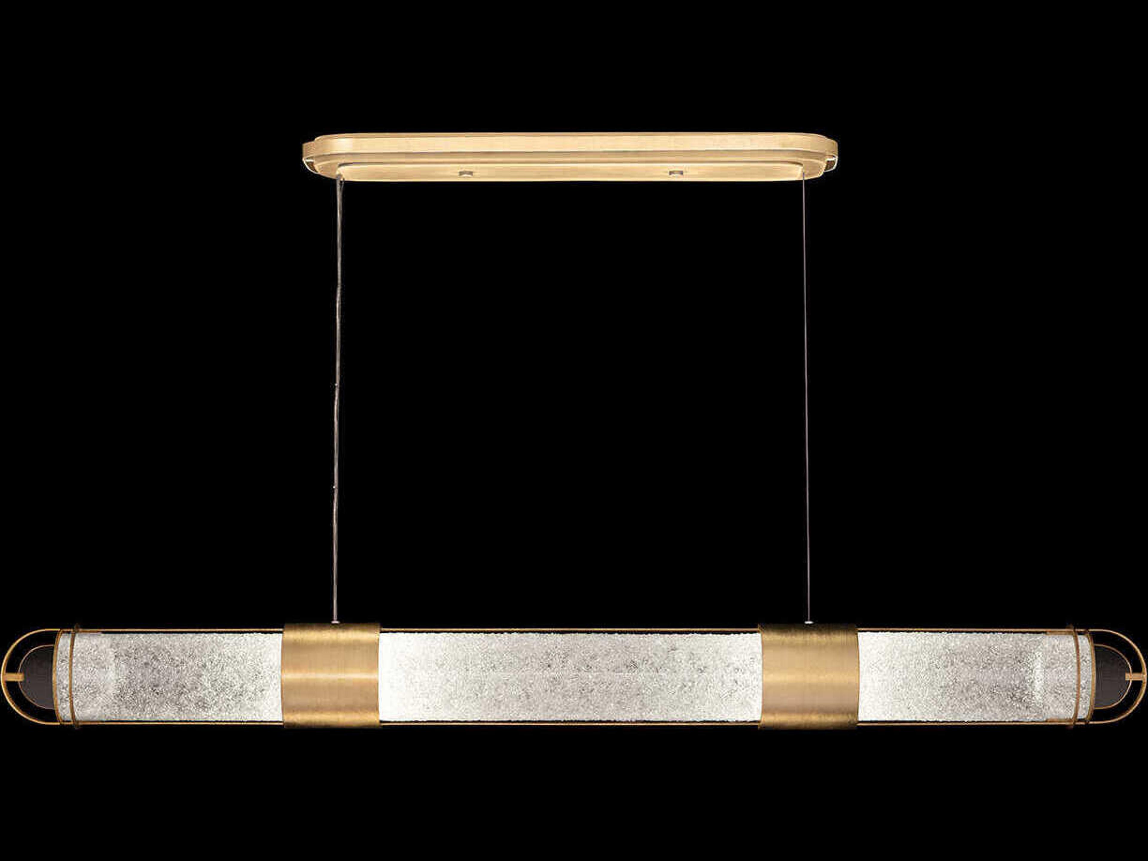 Fine Art Handcrafted Lighting Bond 4-Light Gold Linear Island Pendant