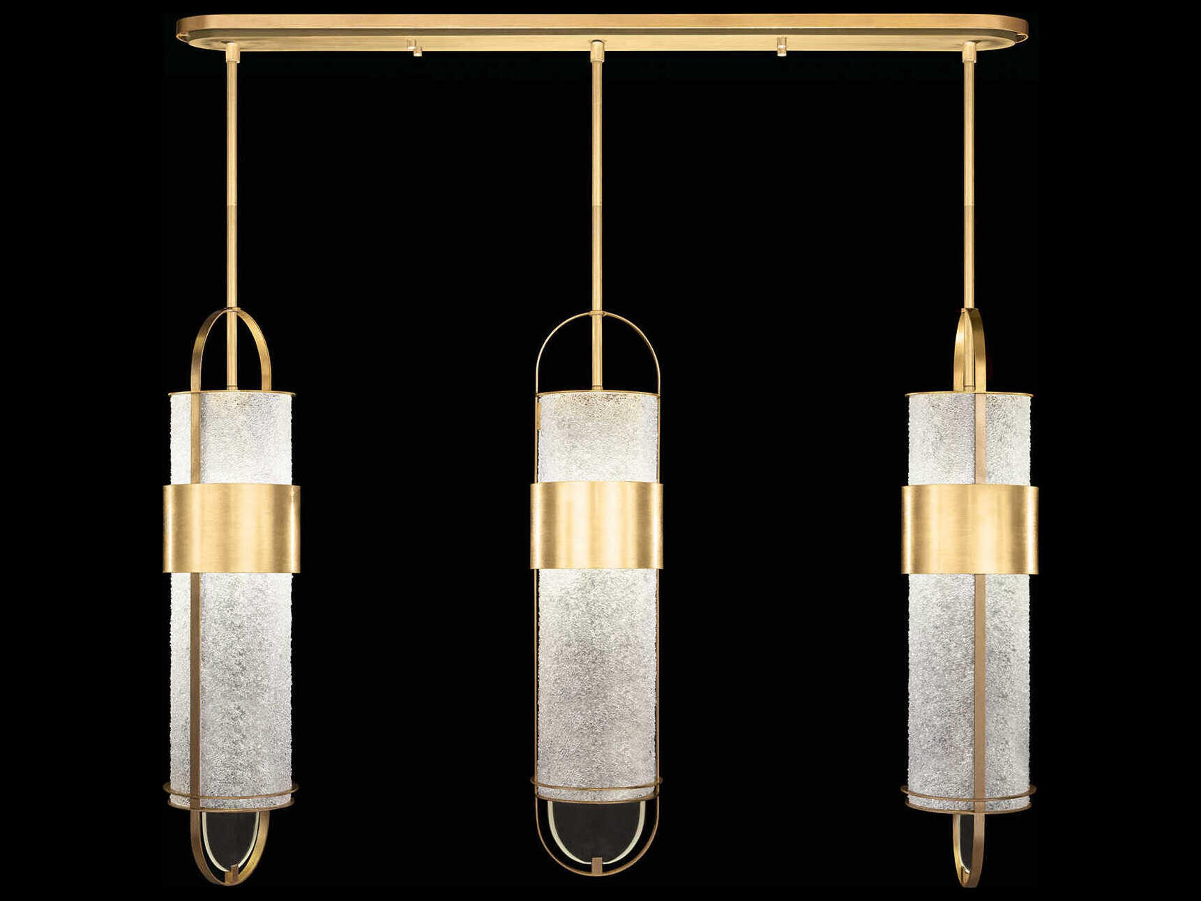 Fine Art Handcrafted Lighting Bond 6-Light Gold Linear Island Pendant