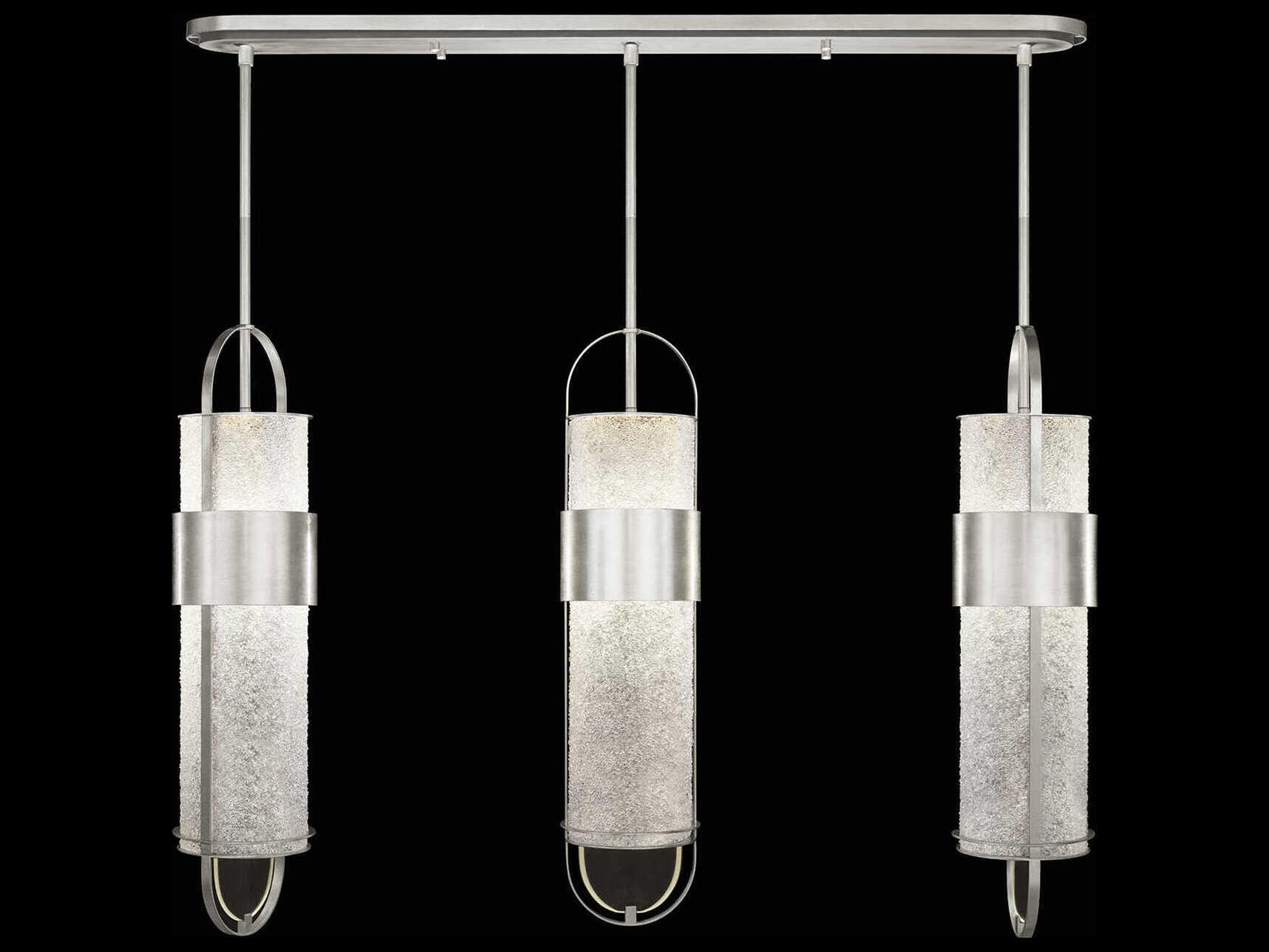 Fine Art Handcrafted Lighting Bond 6-Light Silver Linear Island Pendant