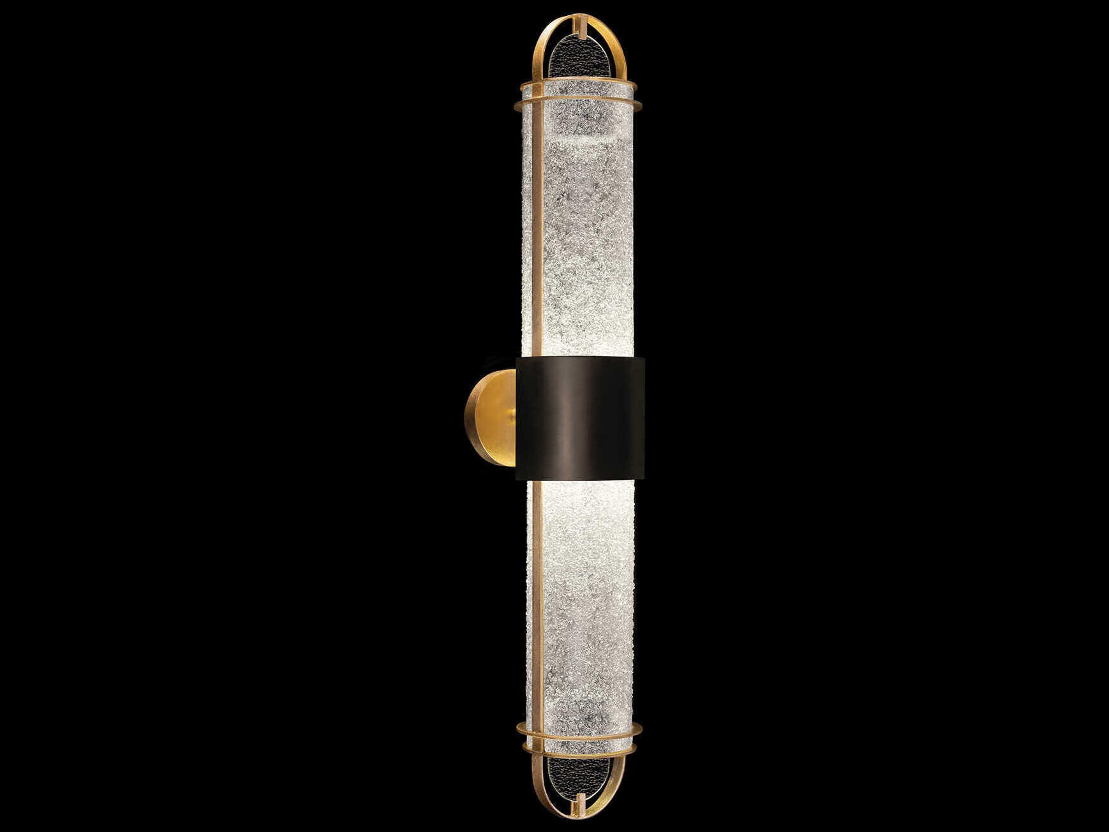 Fine Art Handcrafted Lighting Bond 2-Light Black Gold Wall Sconce