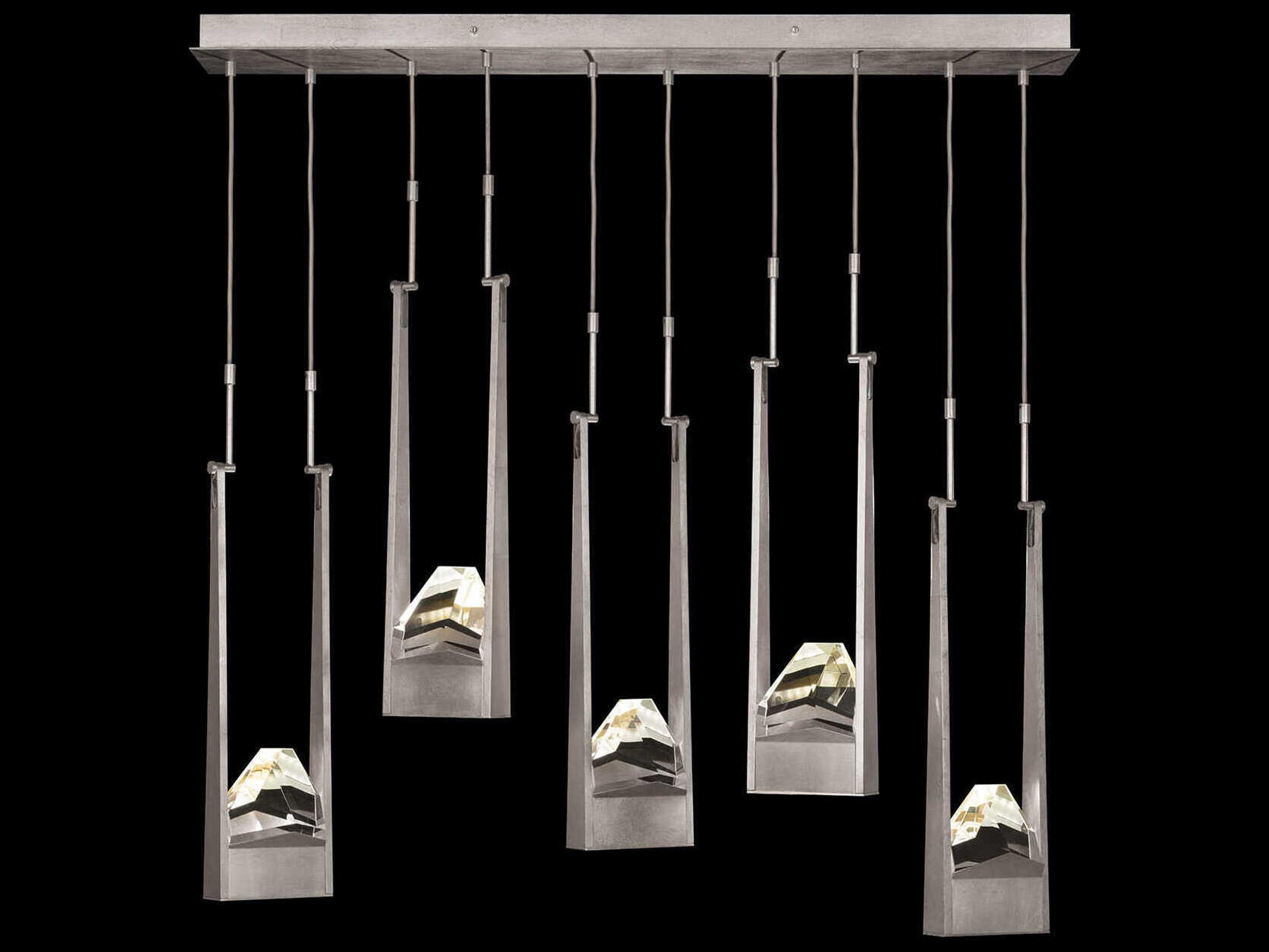 Fine Art Handcrafted Lighting Strata 10-Light Geometric Island Pendant