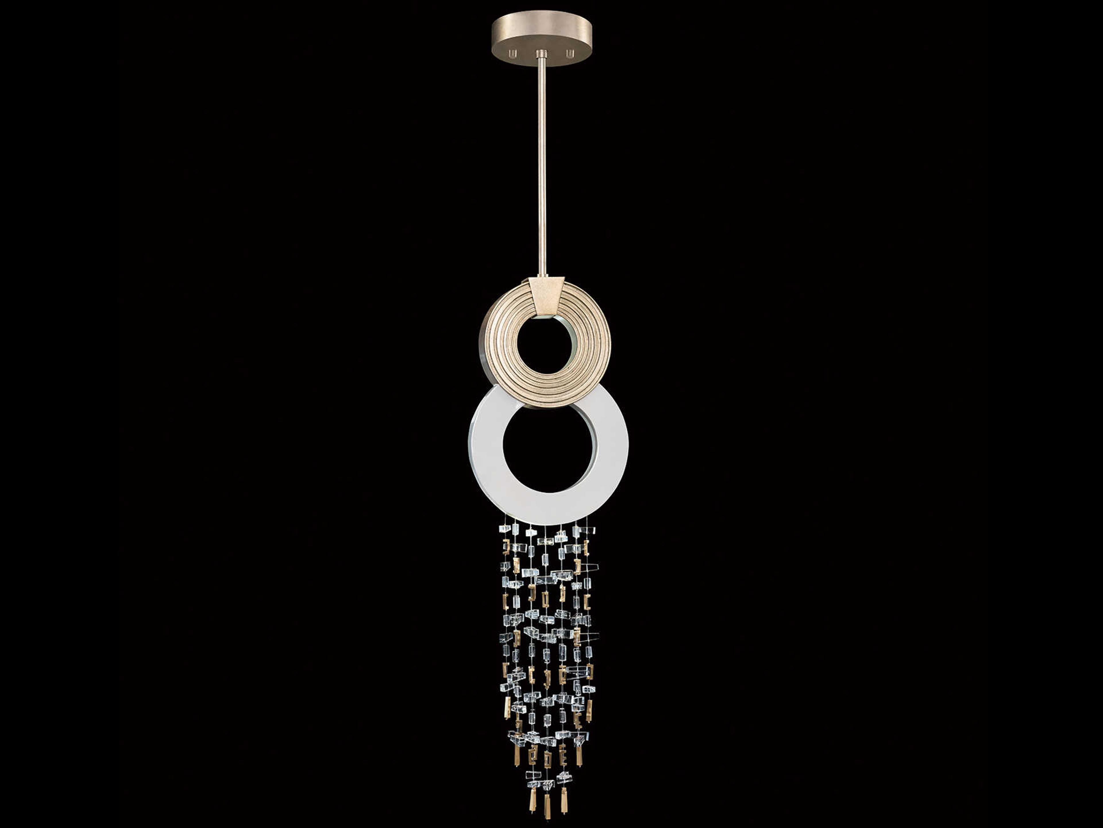 Fine Art Handcrafted Lighting Capri 2-Light Soft Gold Leaf White Gloss Round Mini Pendant