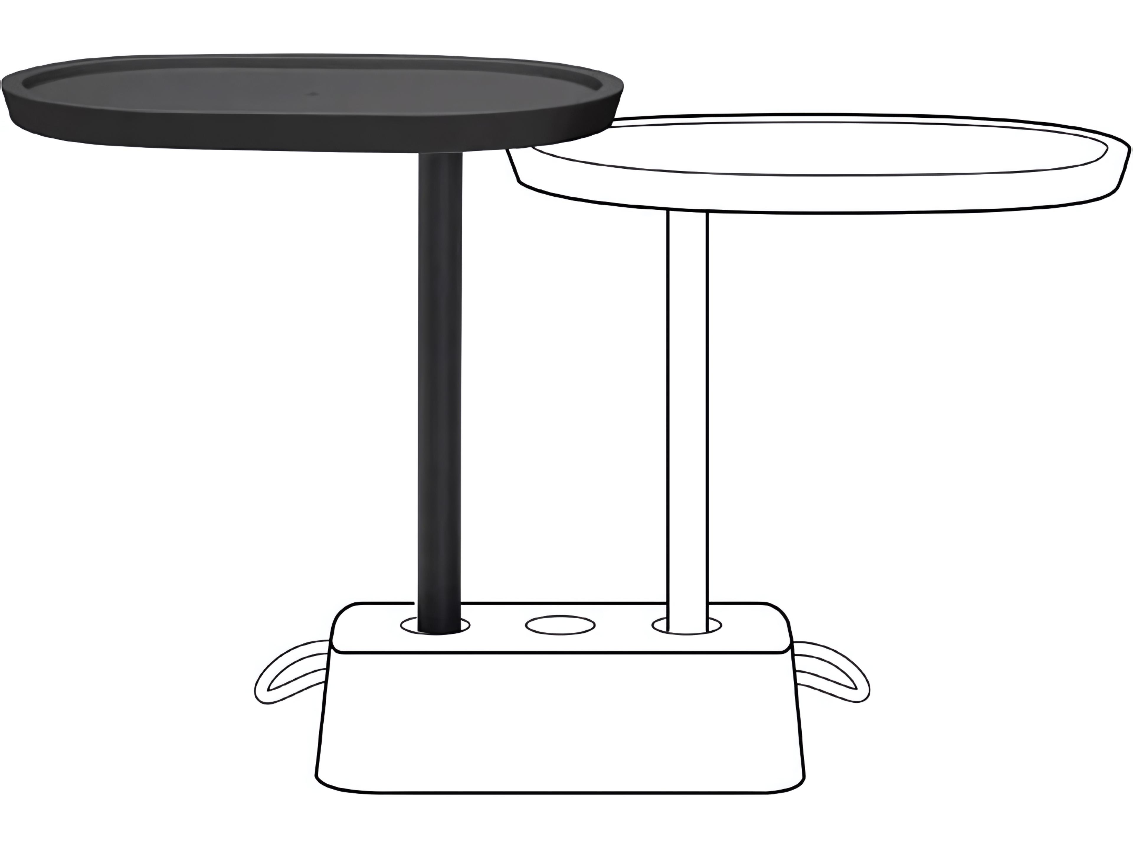 Fatboy Outdoor Brick Buddy Ova End Table in Anthracite