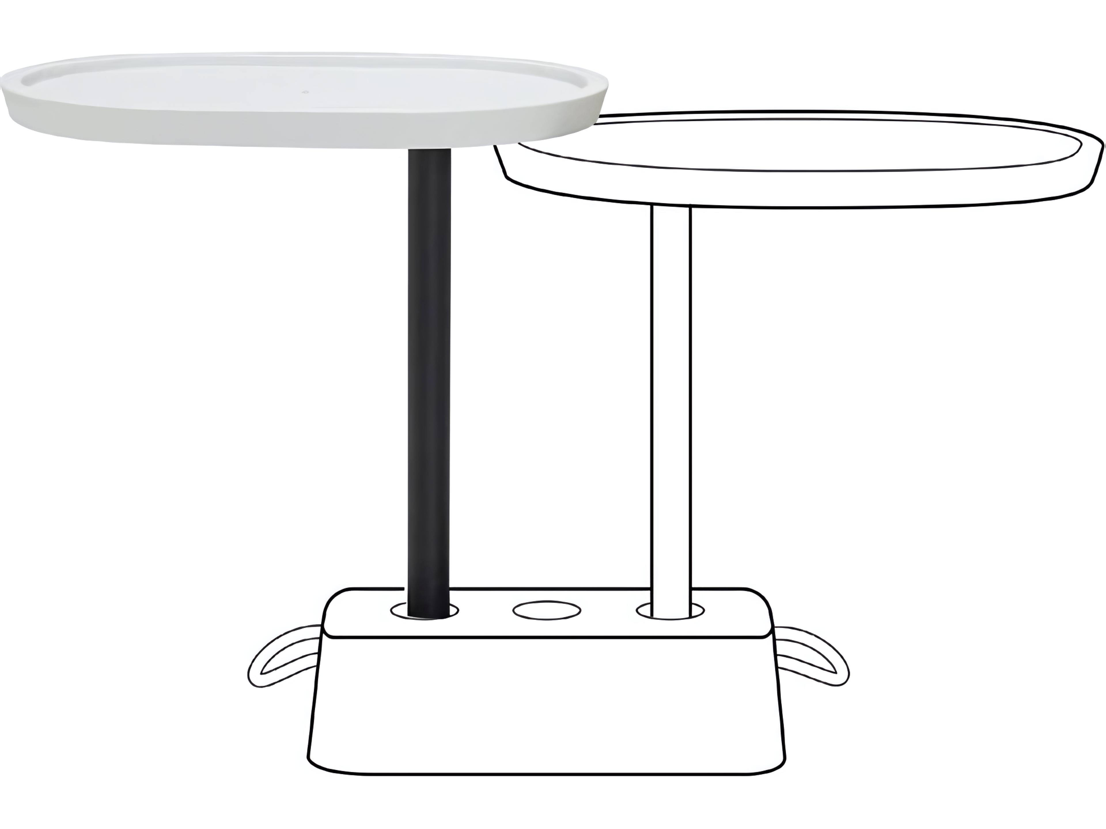 Fatboy Outdoor Brick Buddy Oval End Table in Light Grey