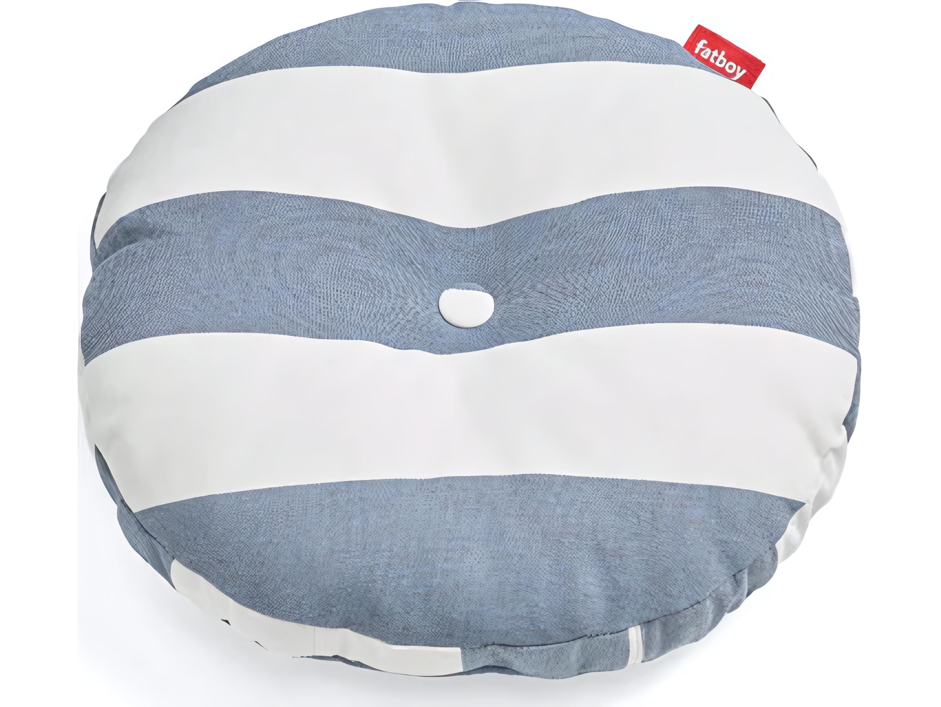 Fatboy Outdoor Circle Pillow in Stripe Ocean Blue