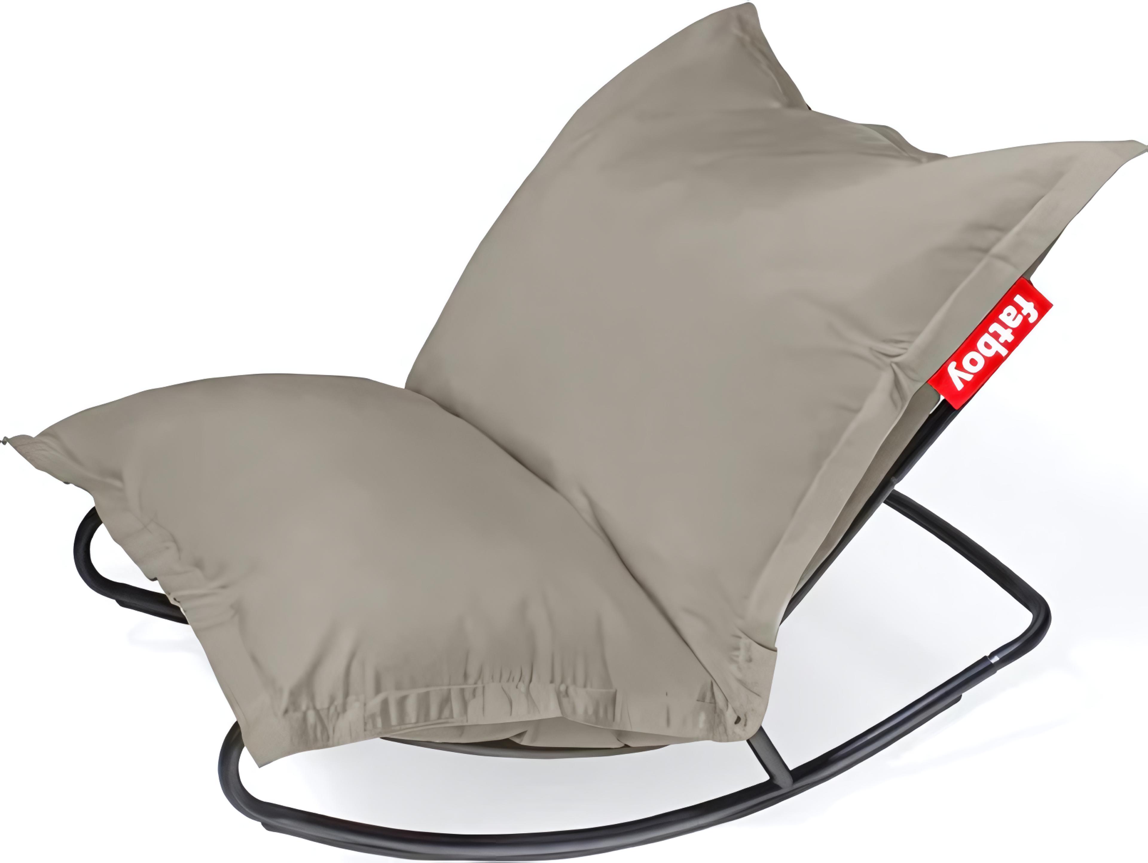 Fatboy Outdoor Original Slim Bean Bag Chair Rock 'n Roll Rocker Bundle in Grey Taupe