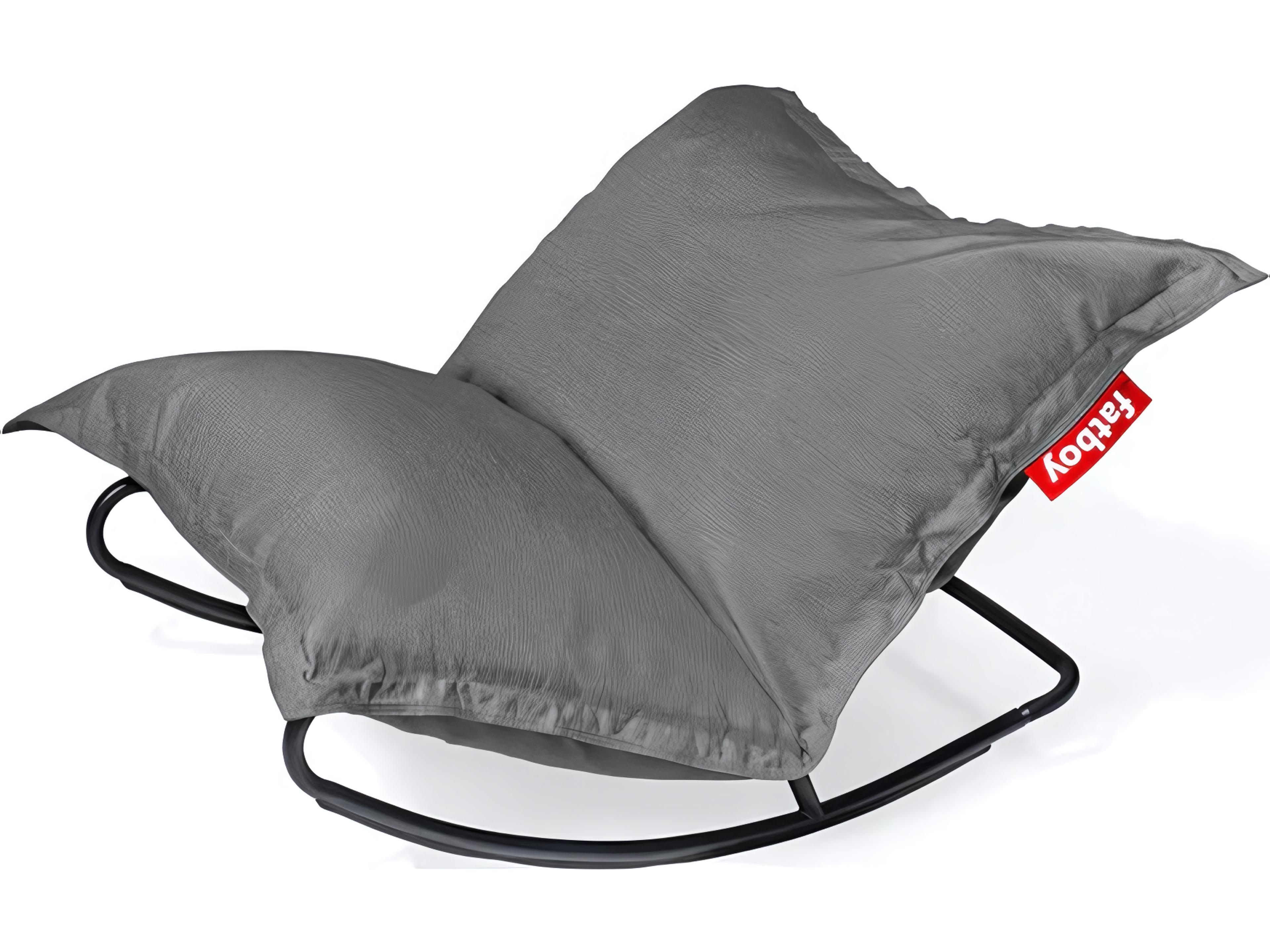 Fatboy Outdoor Original Slim Bean Bag Chair Rock 'n Roll Rocker Bundle in Rock Grey