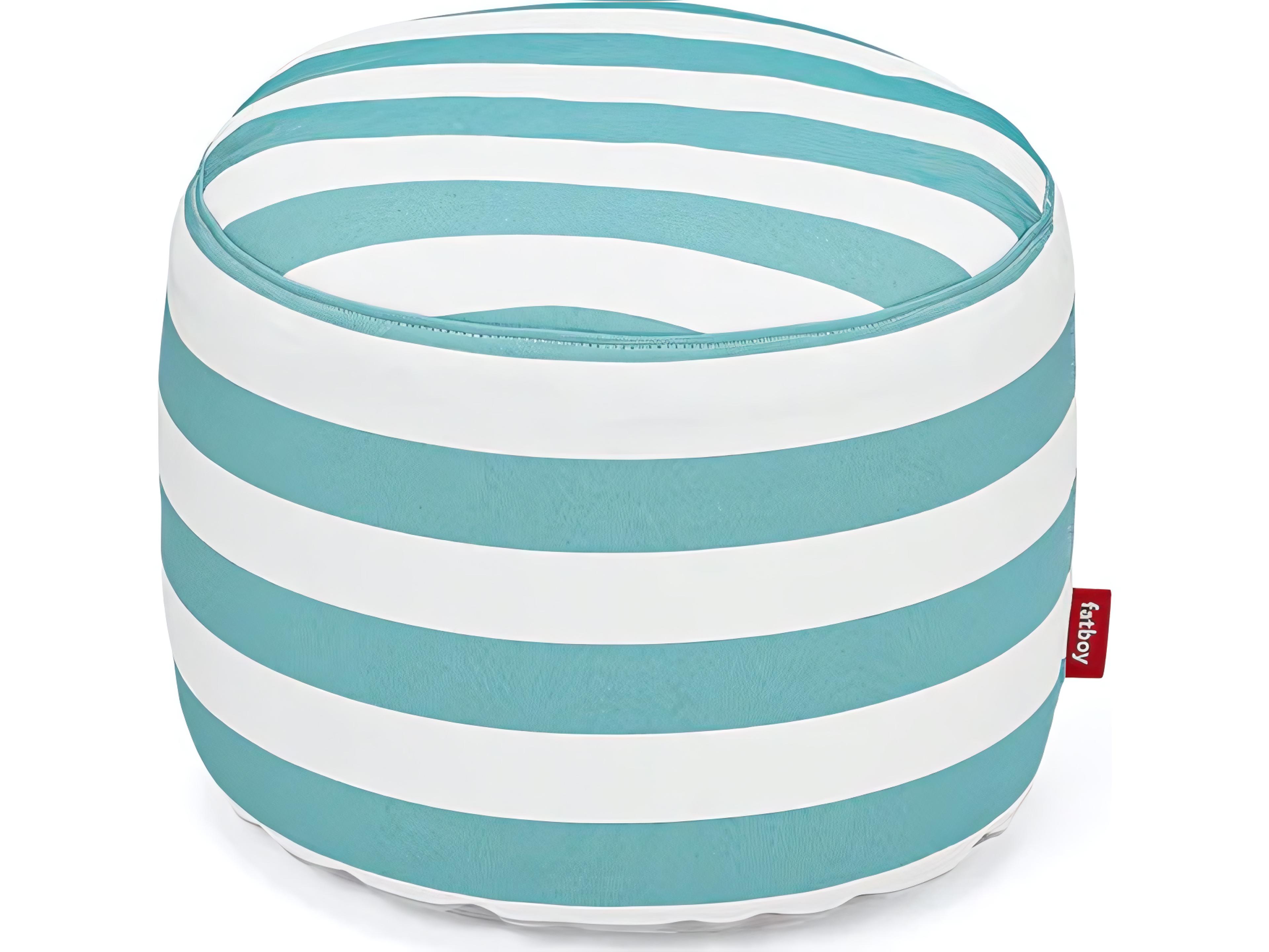 Fatboy Outdoor Point Pouf Ottoman in Stripe Azur
