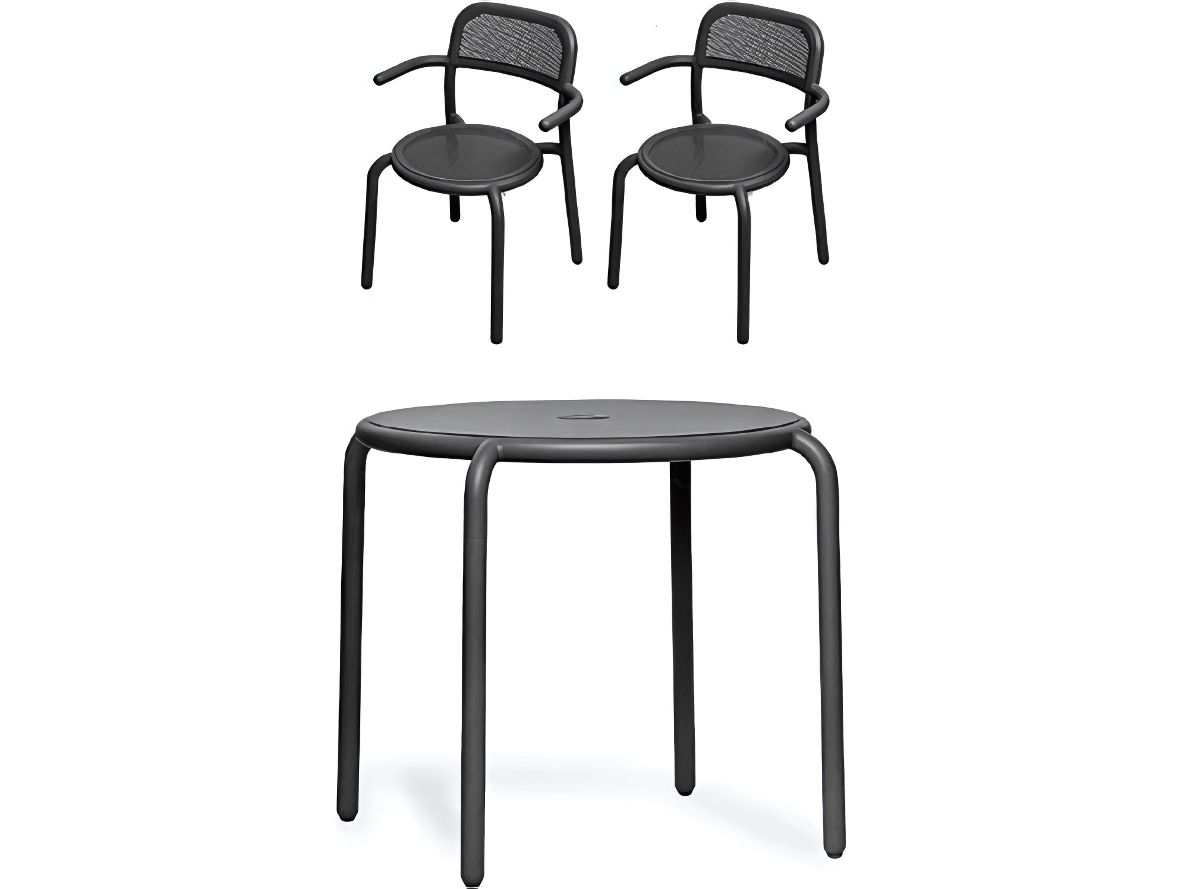 Fatboy Outdoor Toni Bistro Set with Armchairs in Anthracite
