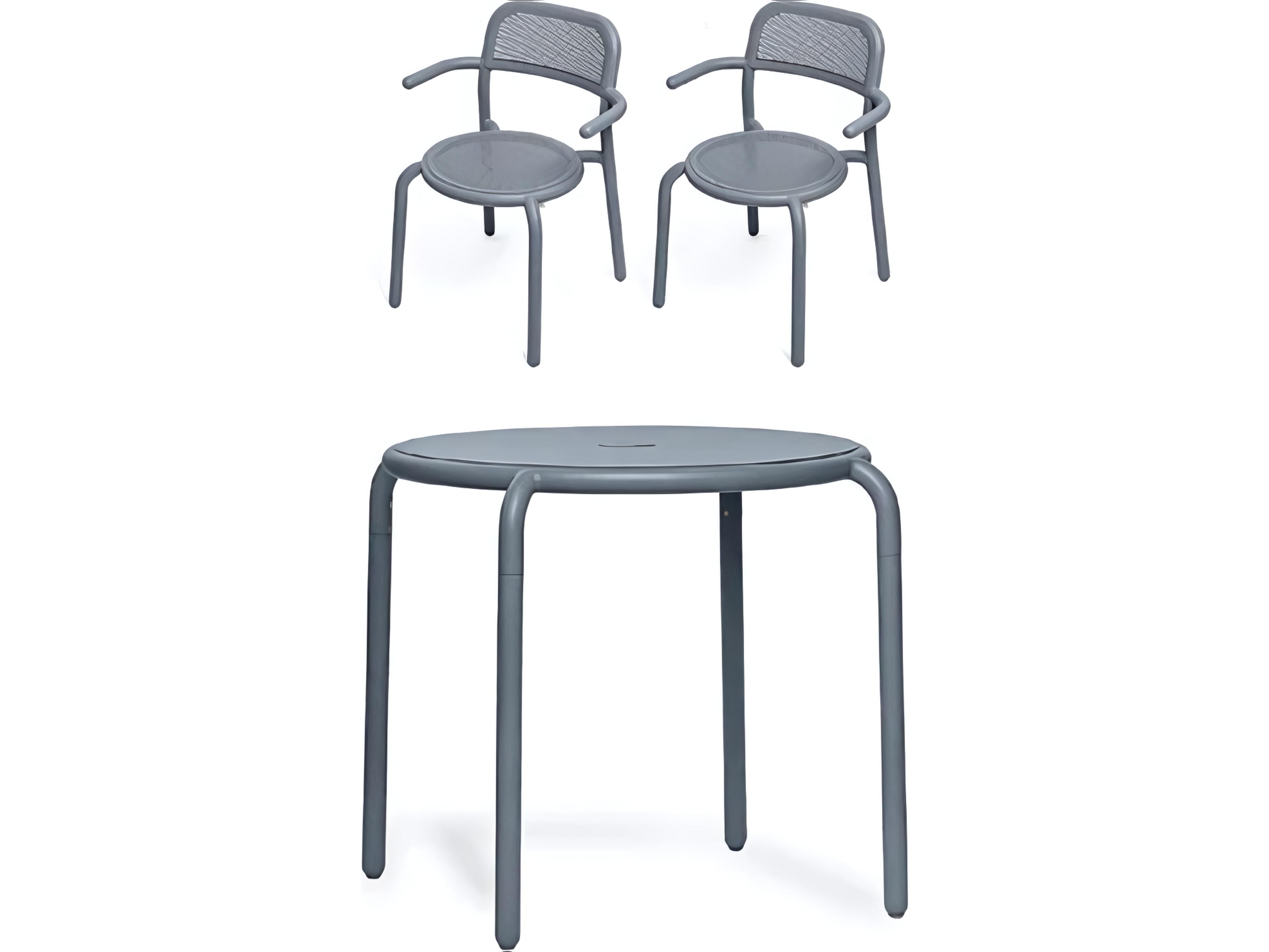 Fatboy Outdoor Toni Bistro Set with Armchairs in Elephant