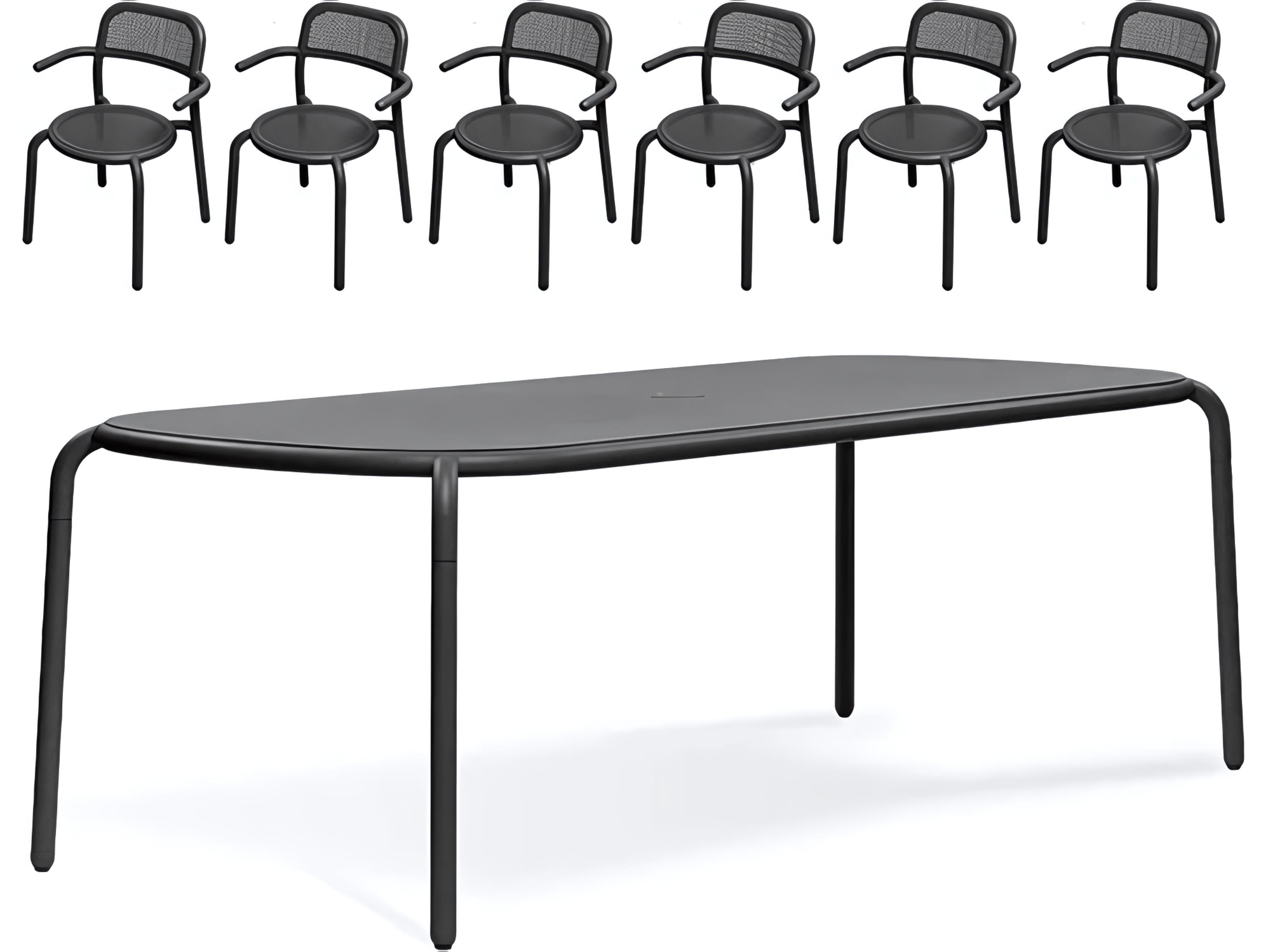 Fatboy OutdoorToni Tablo Dining Set with Armchairs in Anthracite