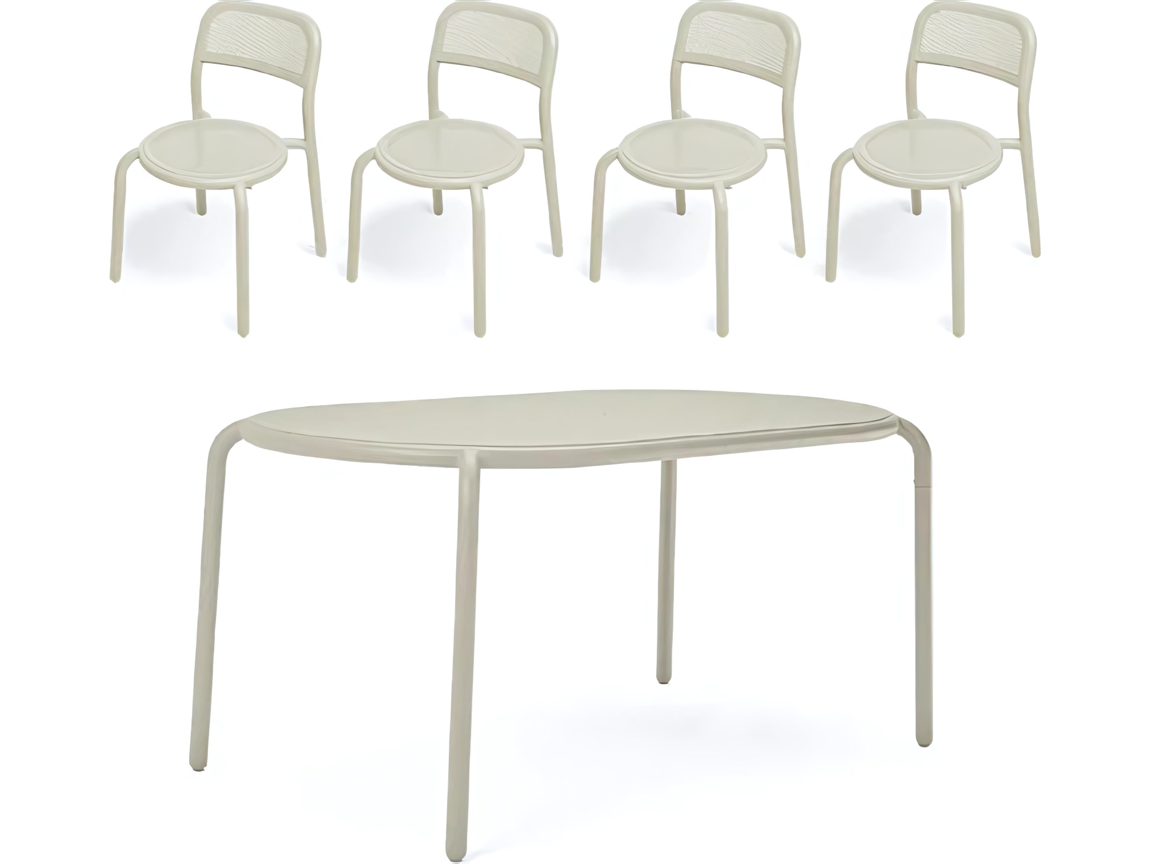 Fatboy Outdoor Toni Tavolo Dining Set with Side Chairs in Desert