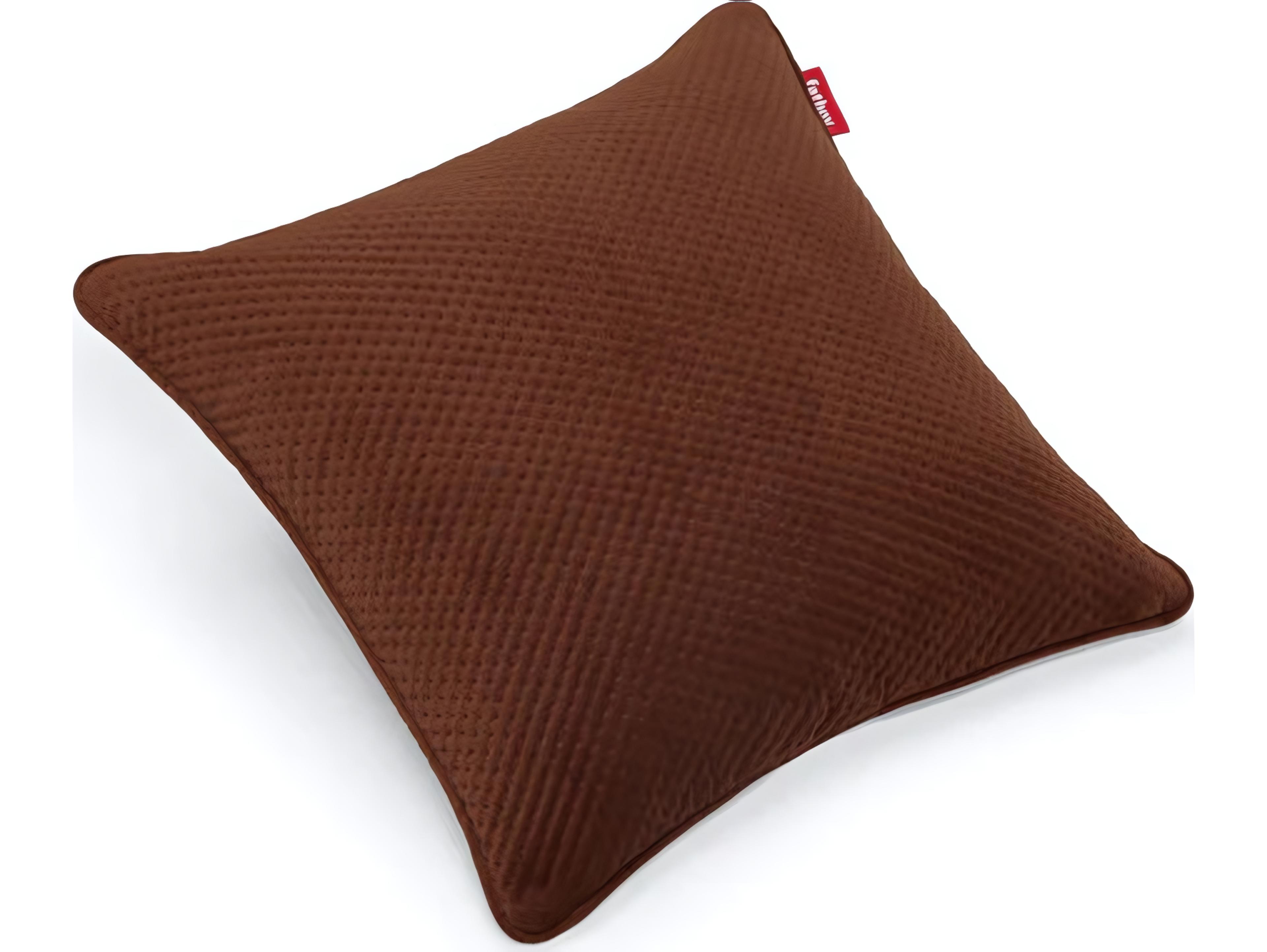 Fatboy Square Recycled Royal Velvet Accent Pillow in Tobacco