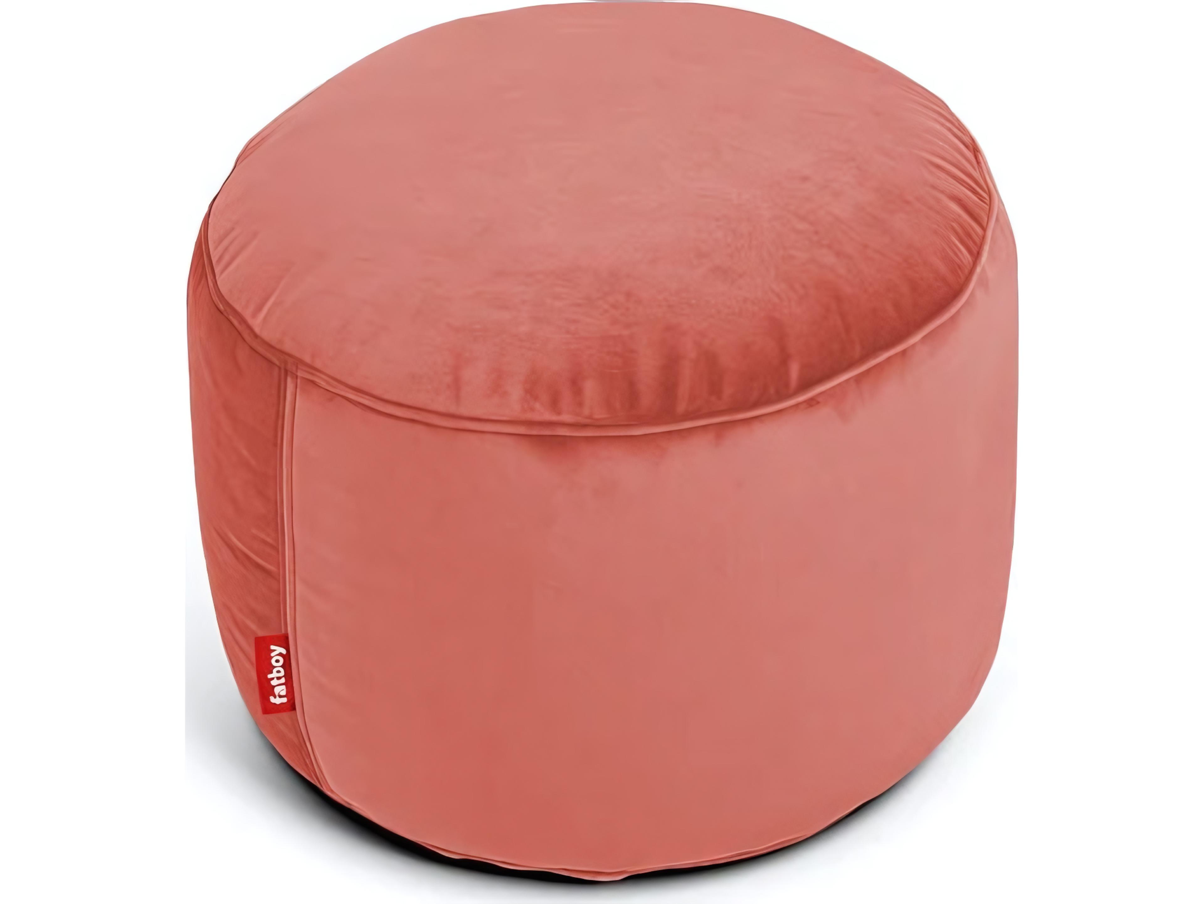 Fatboy Point Recycled Velvet Pouf Ottoman in Rhubarb
