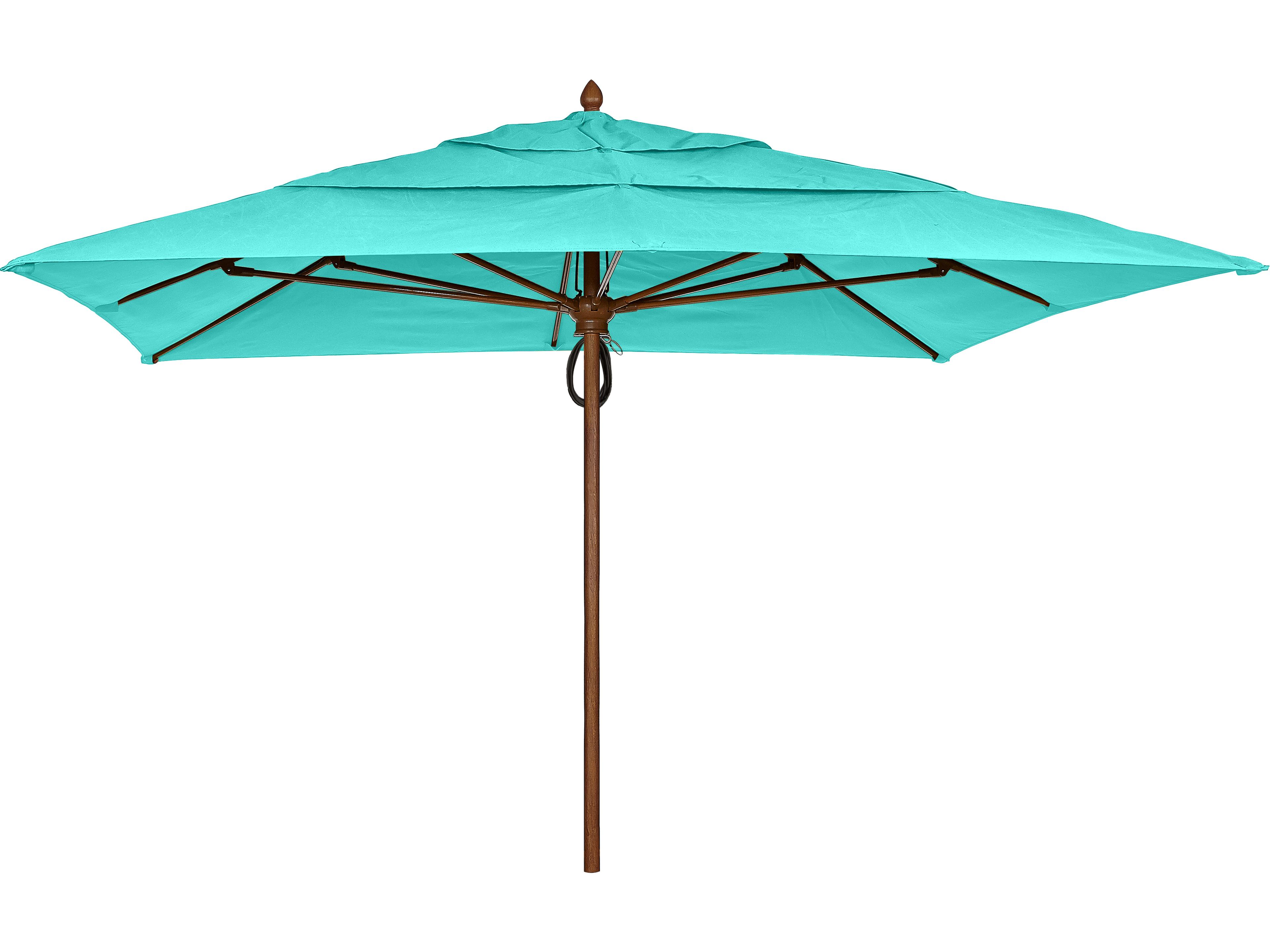 Fiberbuilt Patio Umbrellas Augusta Fiber Teak 10 Foot Square Pulley & Pin Patio Umbrella
