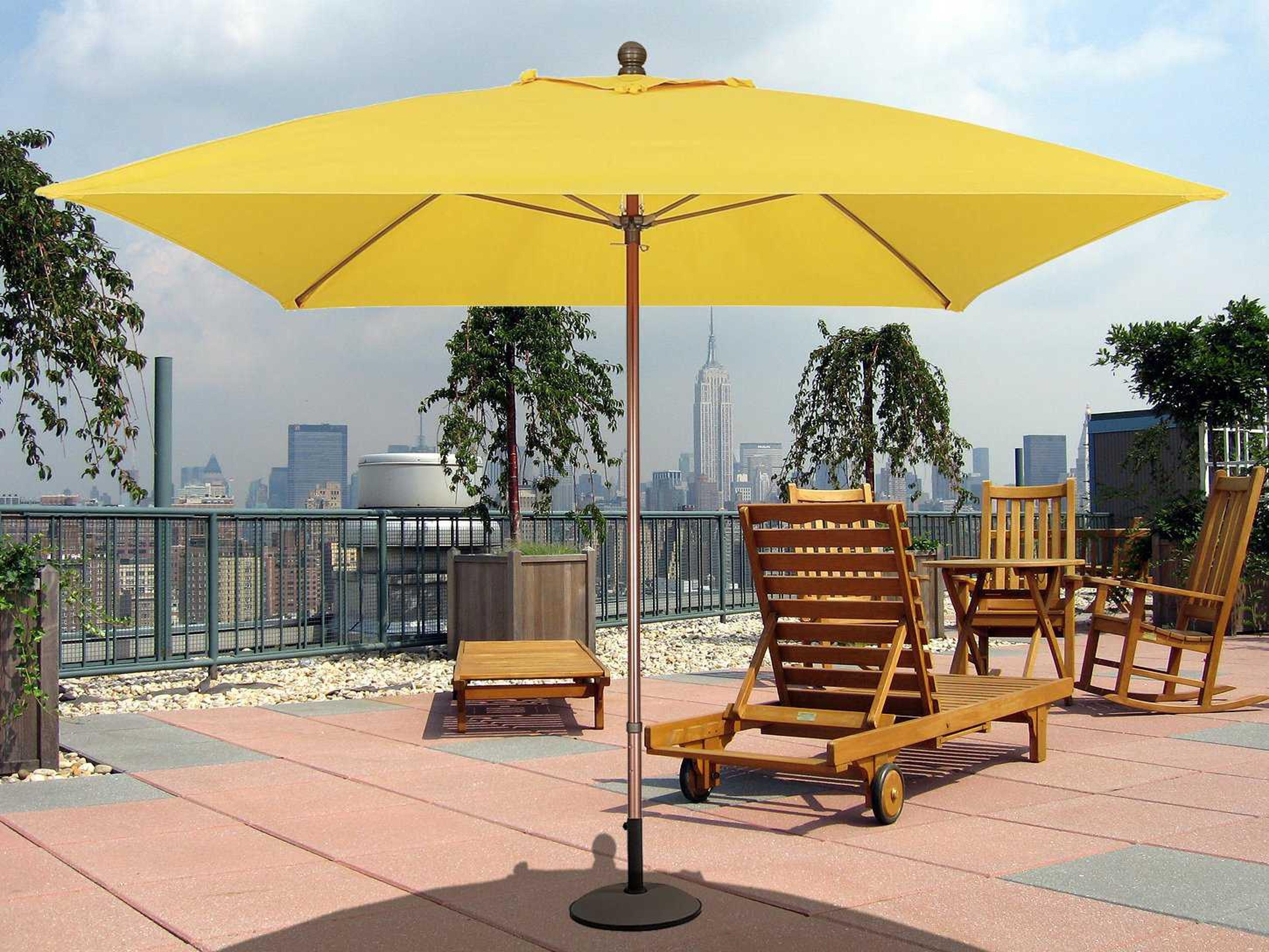 Fiberbuilt Market Pulley 7.5 Foot Square Aluminum Outdoor Patio Umbrella