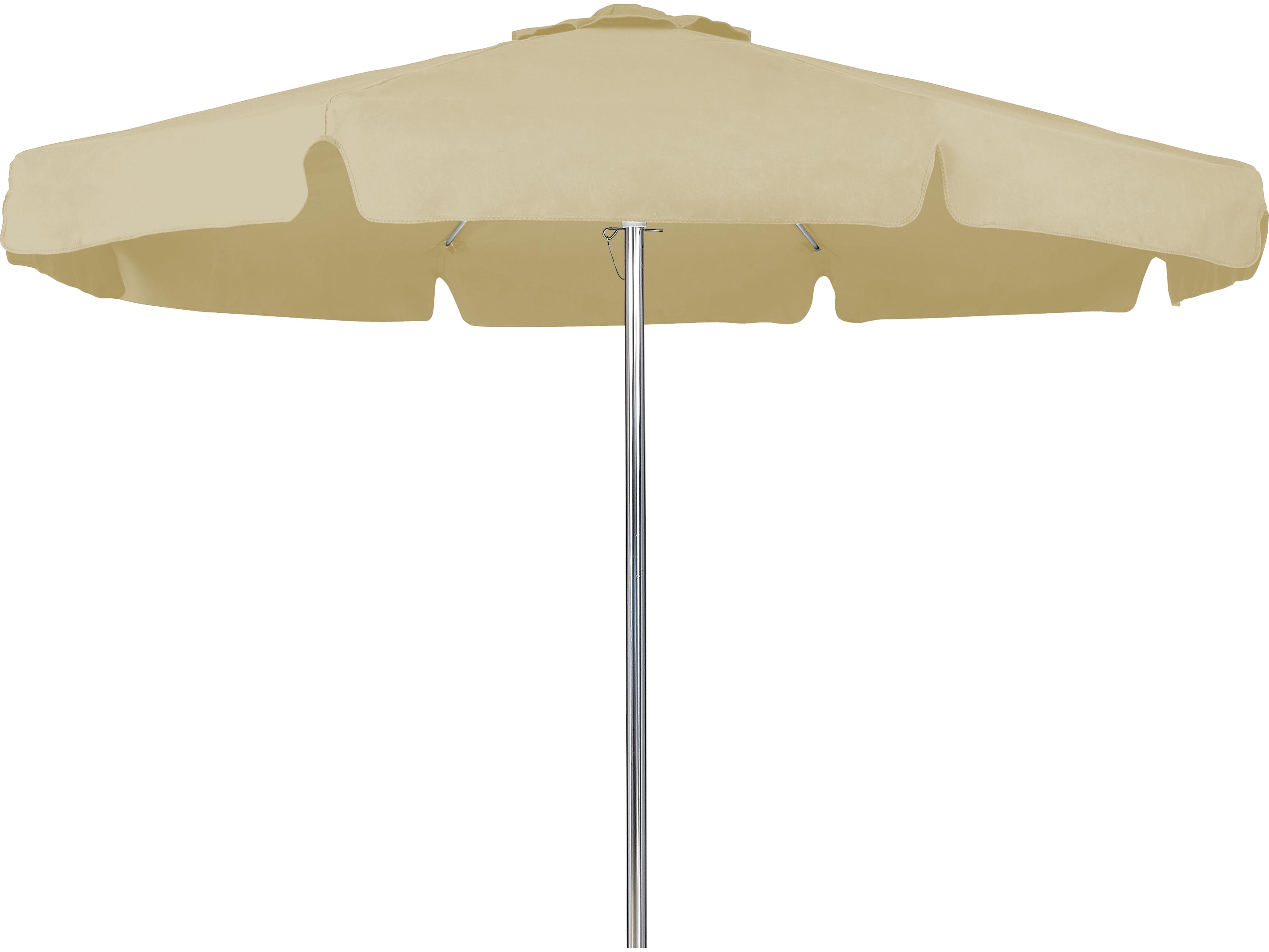 Fiberbuilt Outdoor Umbrellas Beach Aluminum Mill 7.5 Foot Octagon Push Up Outdoor Umbrella