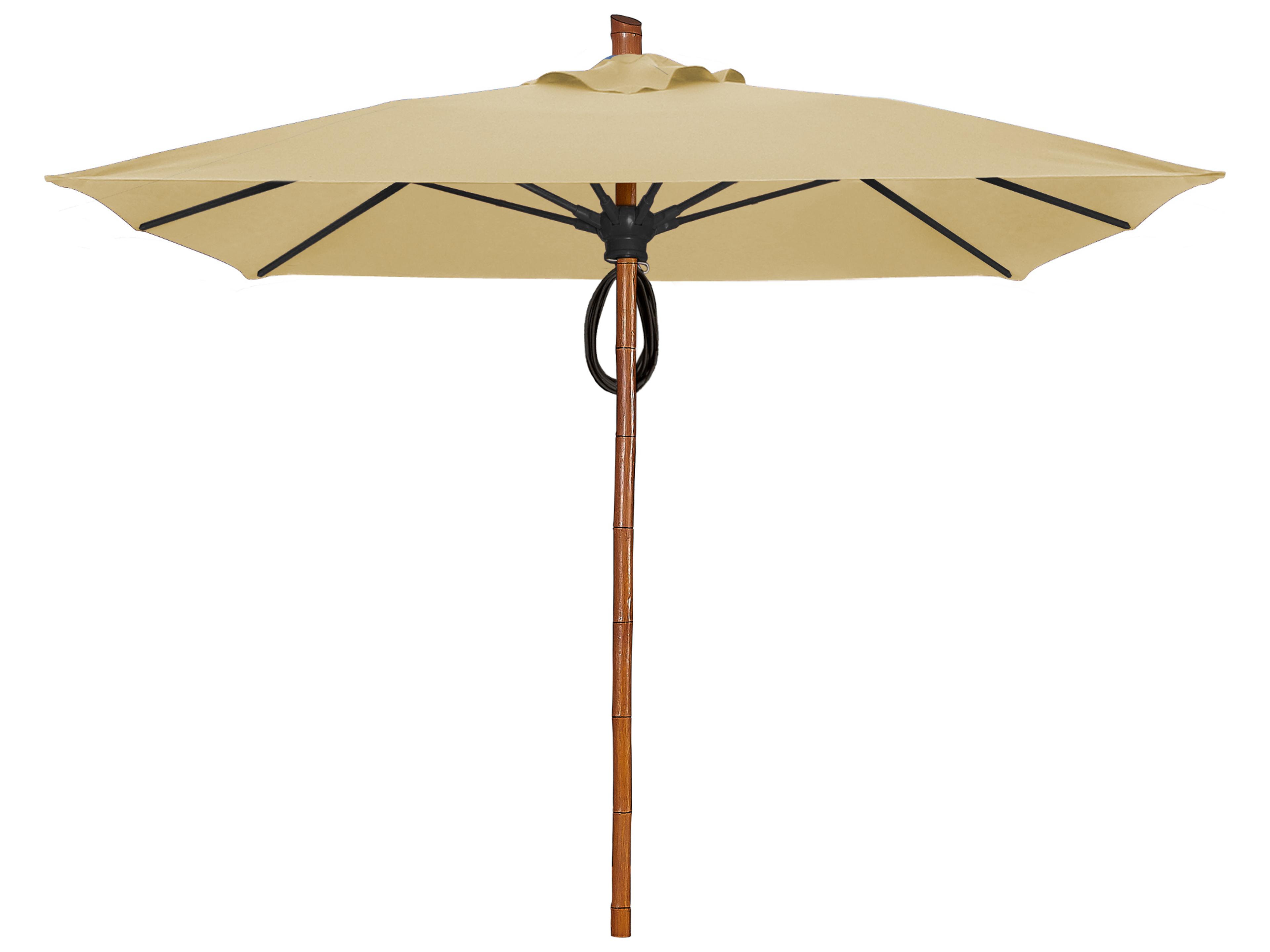 Fiberbuilt Outdoor Umbrellas Prestige - Bambusa Fiberglass 7.5 Foot Square Pulley & Pin Outdoor Umbrella