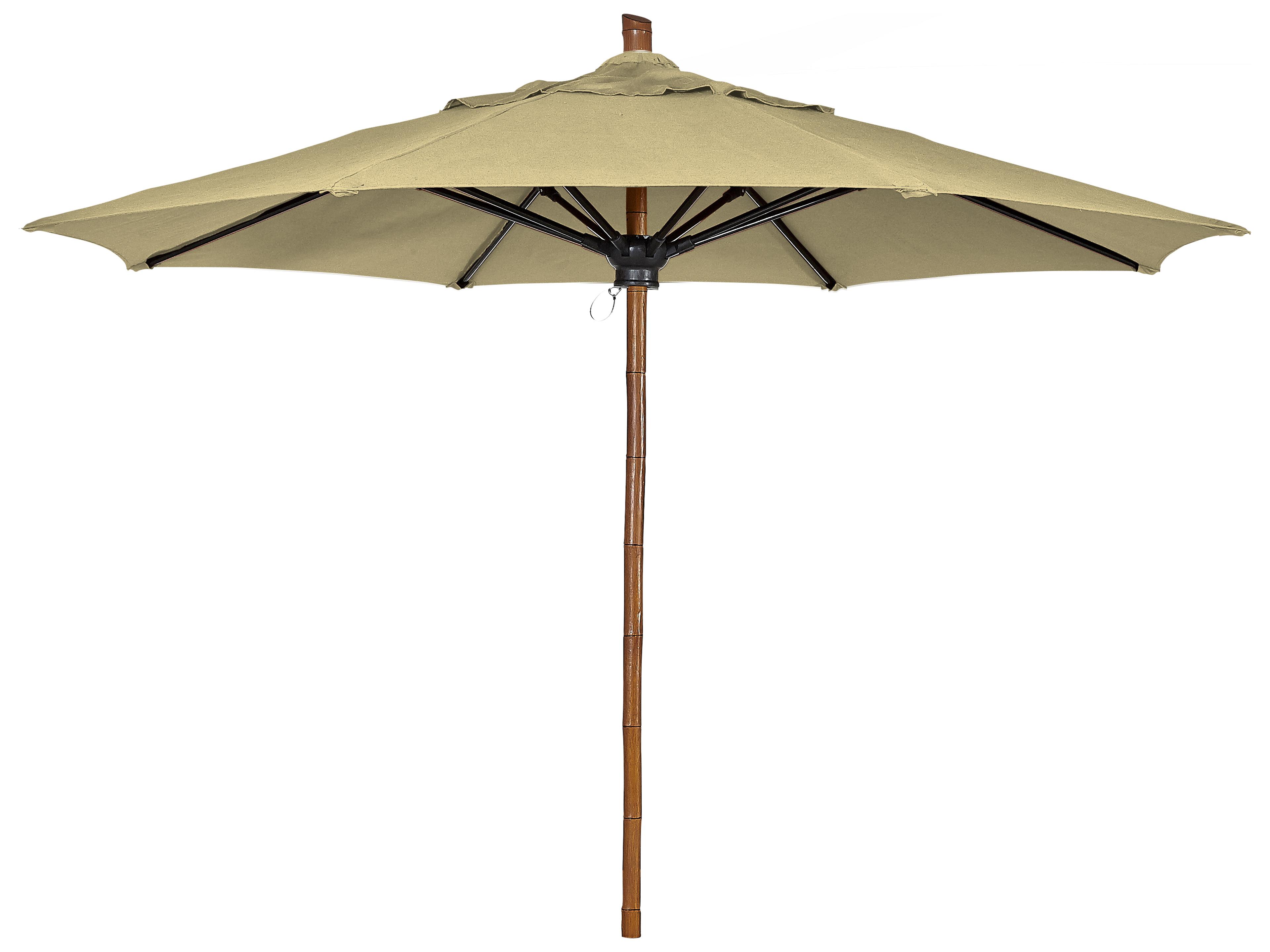 Fiberbuilt Outdoor Patio Umbrellas Prestige - Bambusa Fiberglass 8 Foot Square Pulley and Pin Outdoor Patio Umbrella